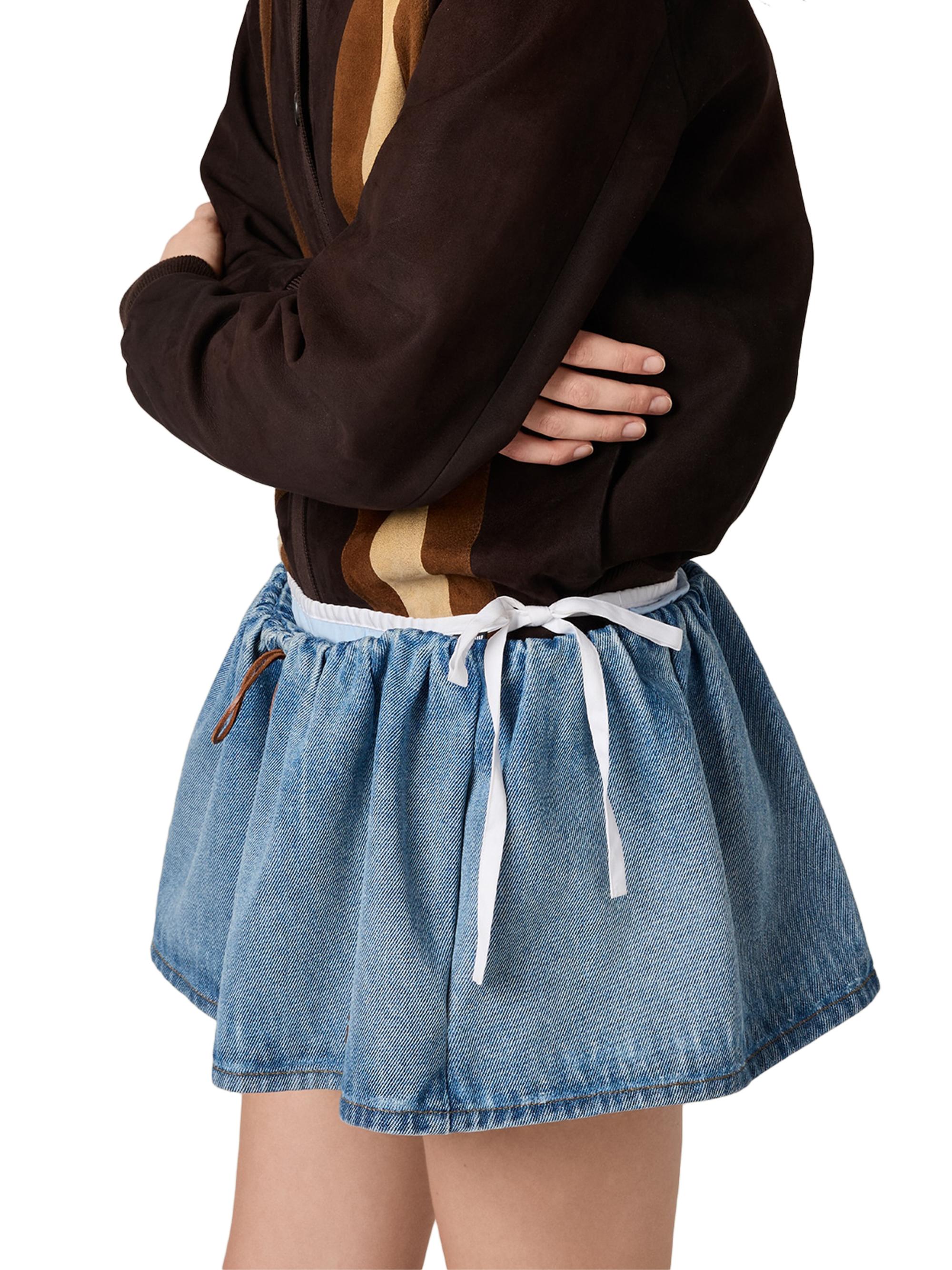 Miu Miu Washed Denim Mini-Skirt | Saks Fifth Avenue
