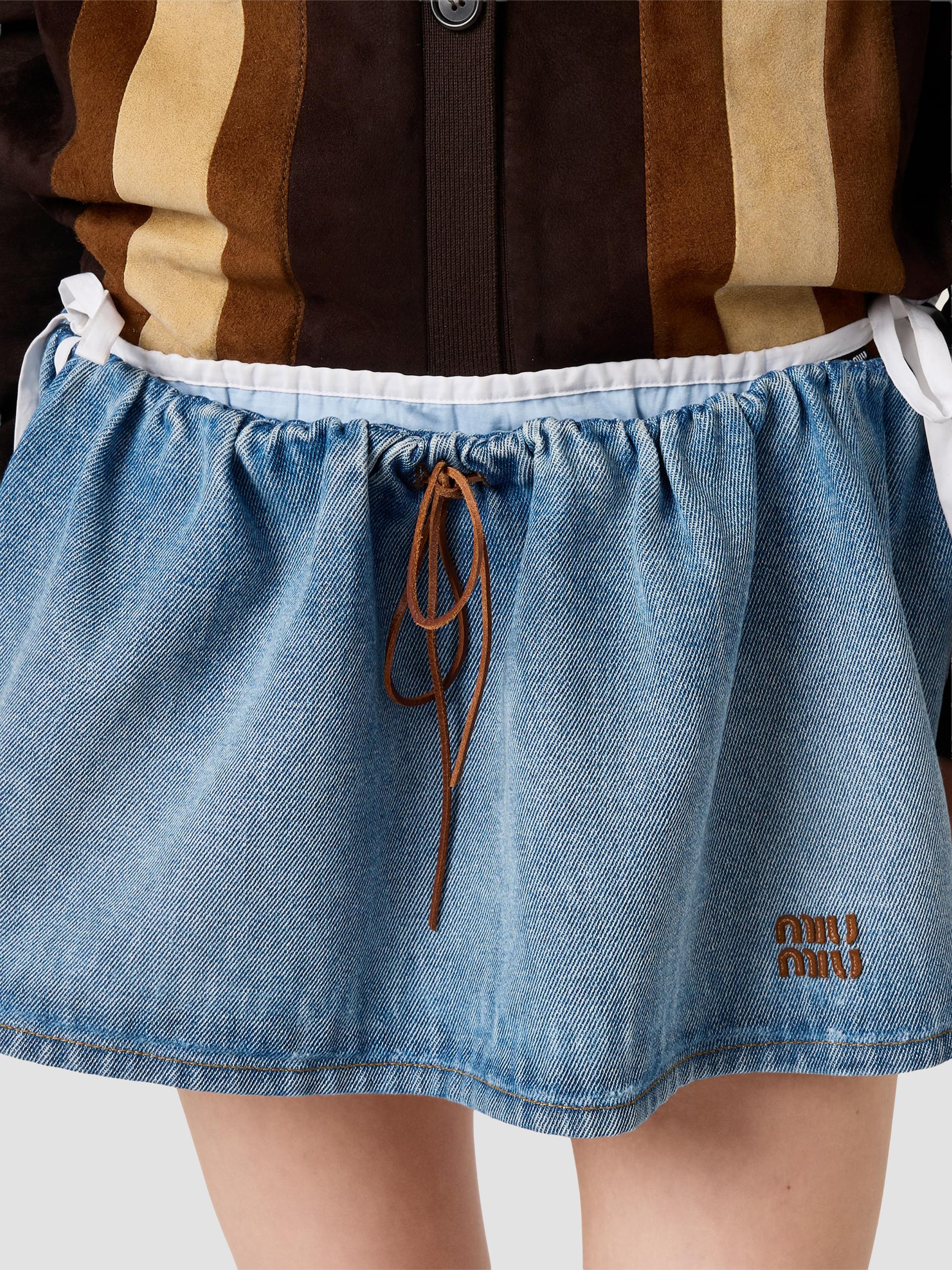Miu Miu Washed Denim Mini-Skirt | Saks Fifth Avenue
