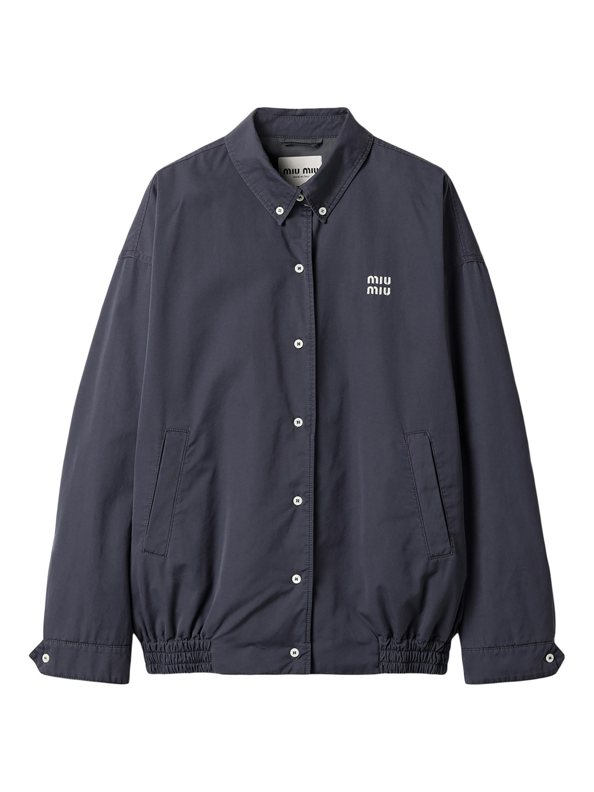 Miu Miu Women's Old Poplin Blouson Jacket - Grey