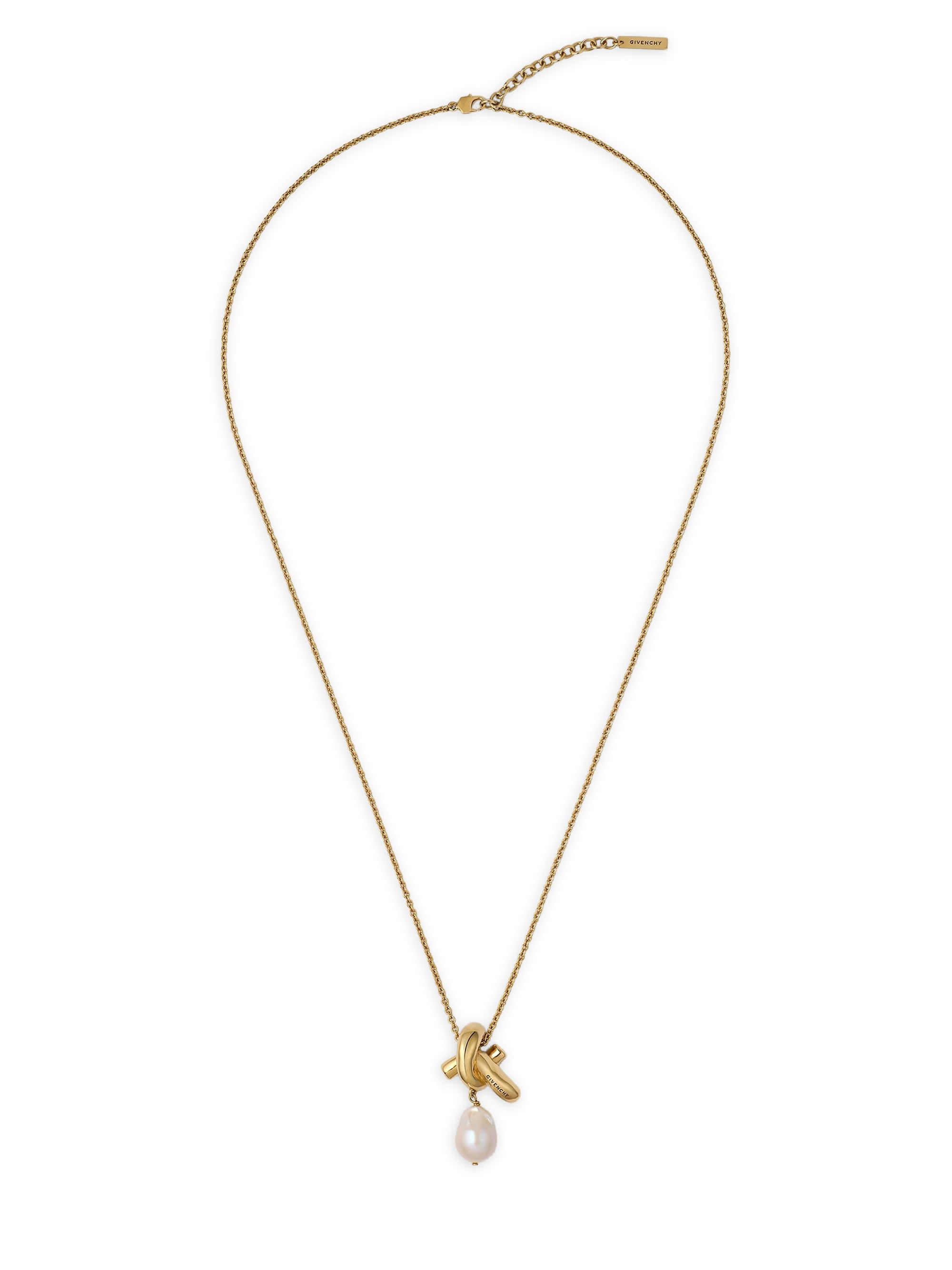 Givenchy Women's Chain Link Necklace in Metal and Pearl - Gold White