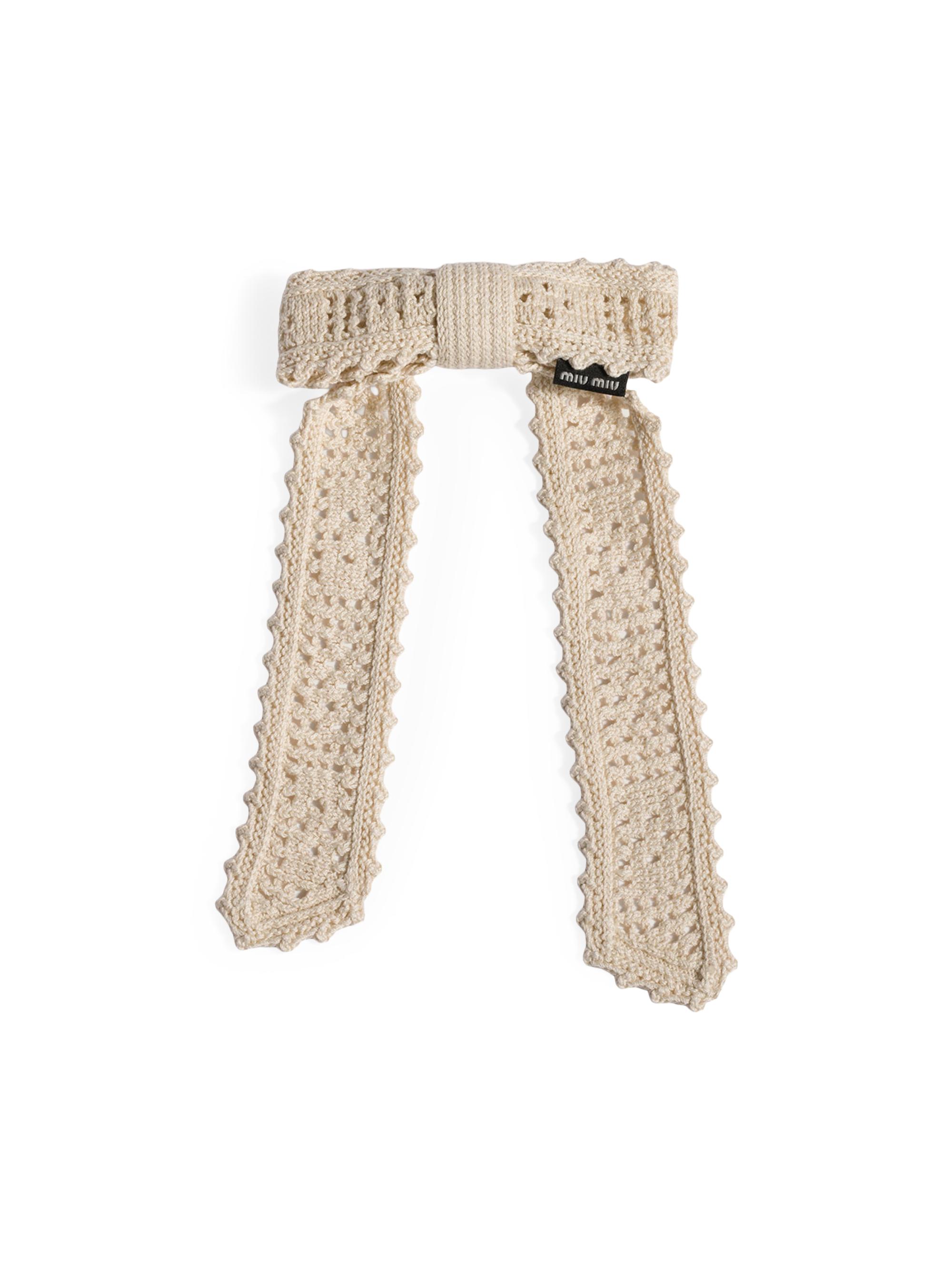 Miu Miu Women's Cotton Hair Clip - Beige Khaki | Thumbnail 3