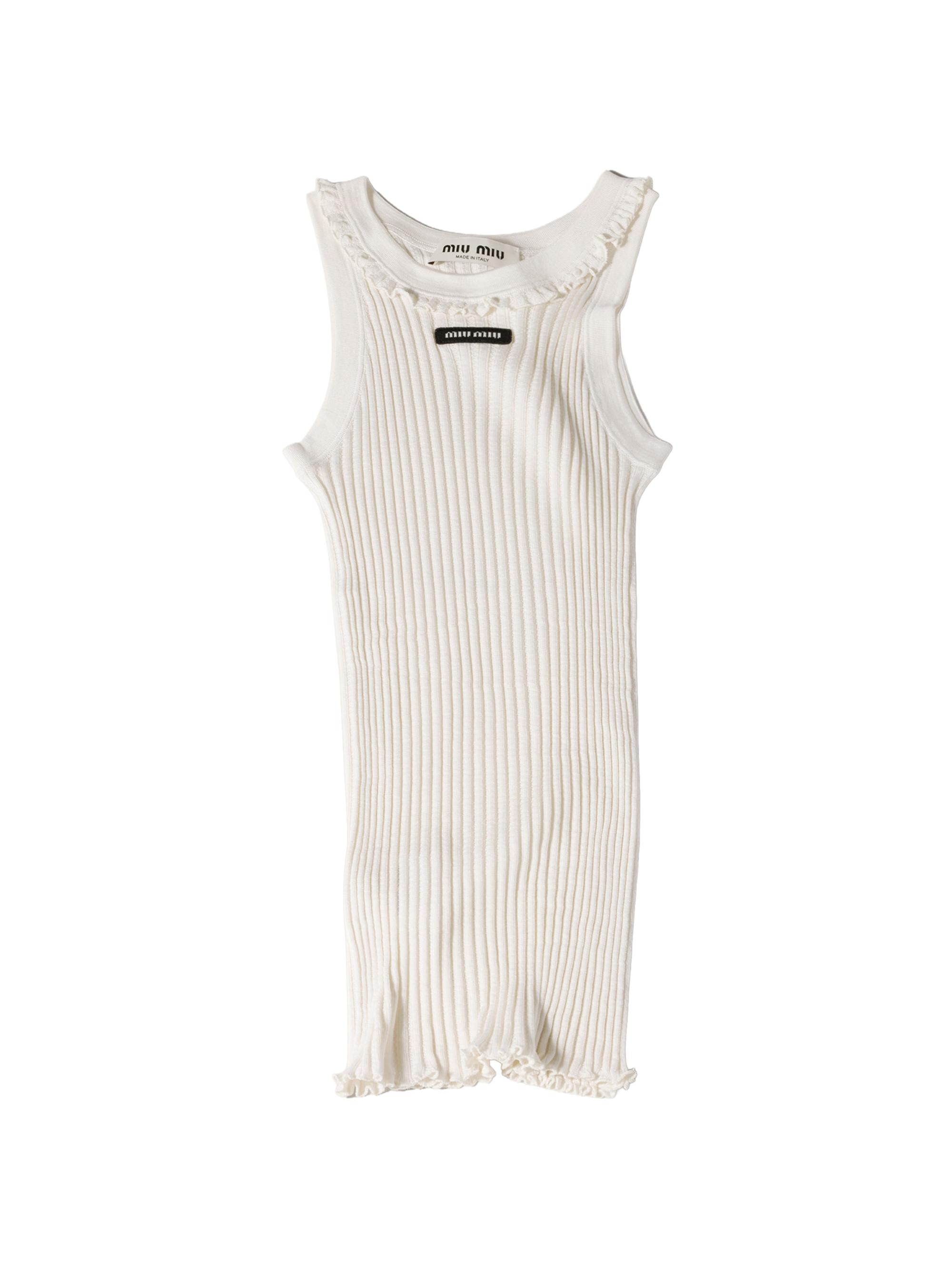 Miu Miu Women's Silk Tank Top - White
