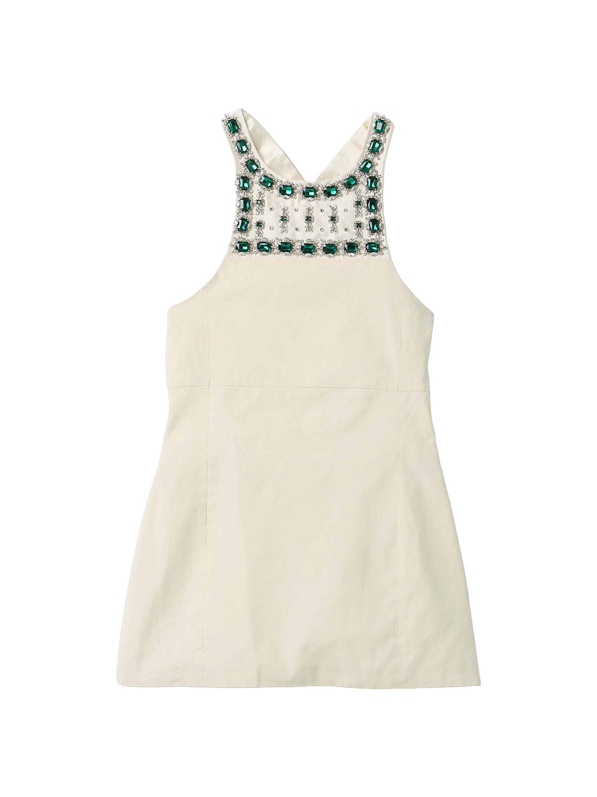 miu miu beige dress Miu Miu Panama Cotton Maxi Dress, Woman, Limestone, Size 42 main image 1