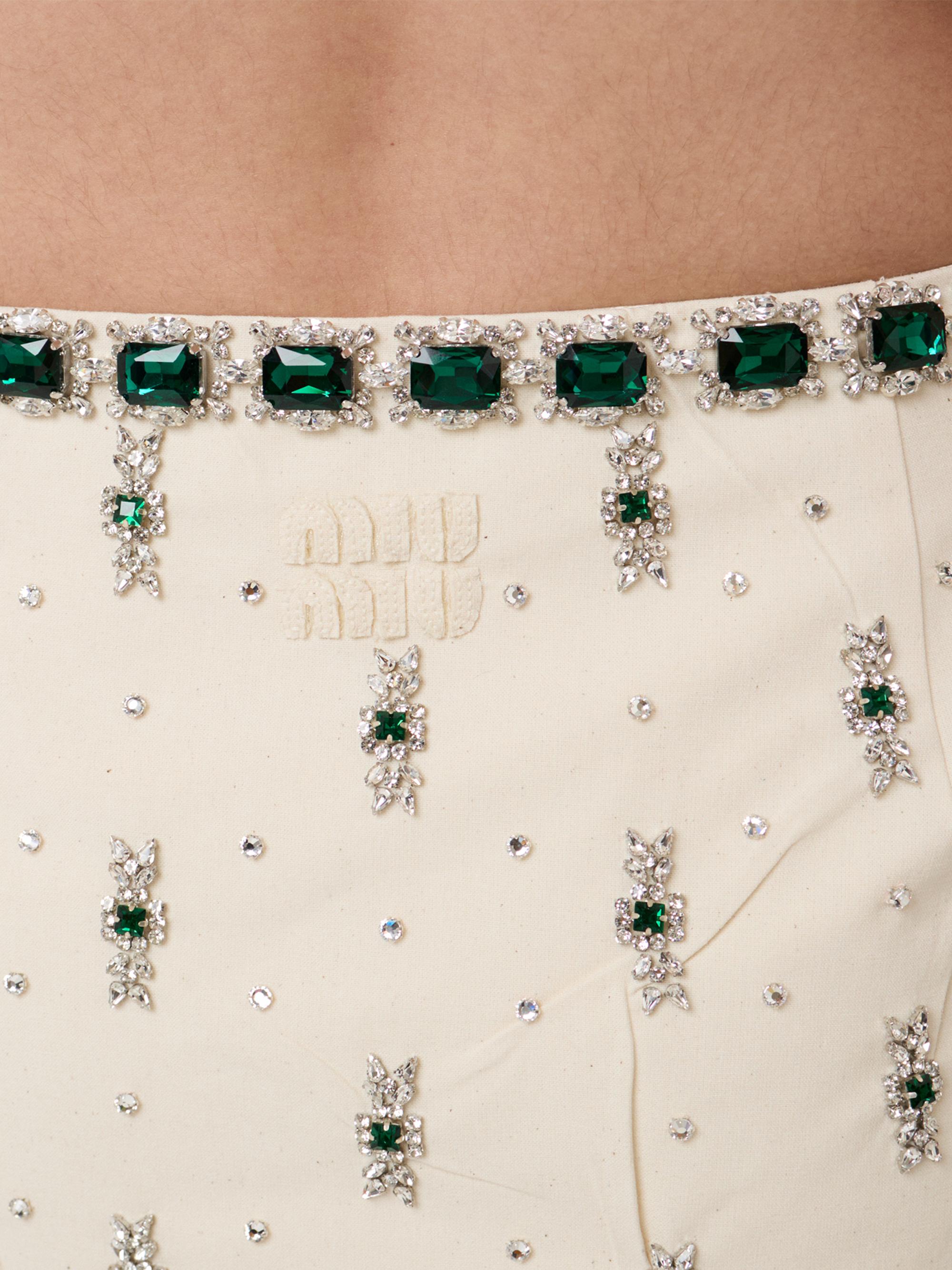 Miu Miu Embroidered Canvas Skirt | Saks Fifth Avenue
