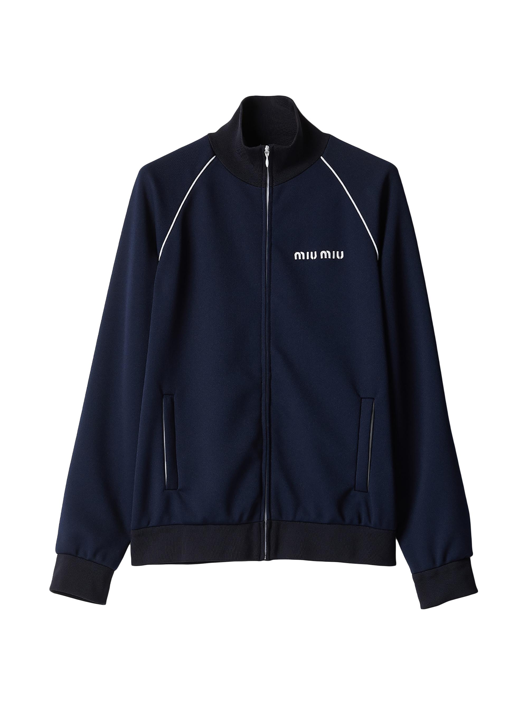 Miu Miu Women's Technical Jersey Blouson Jacket - Blue