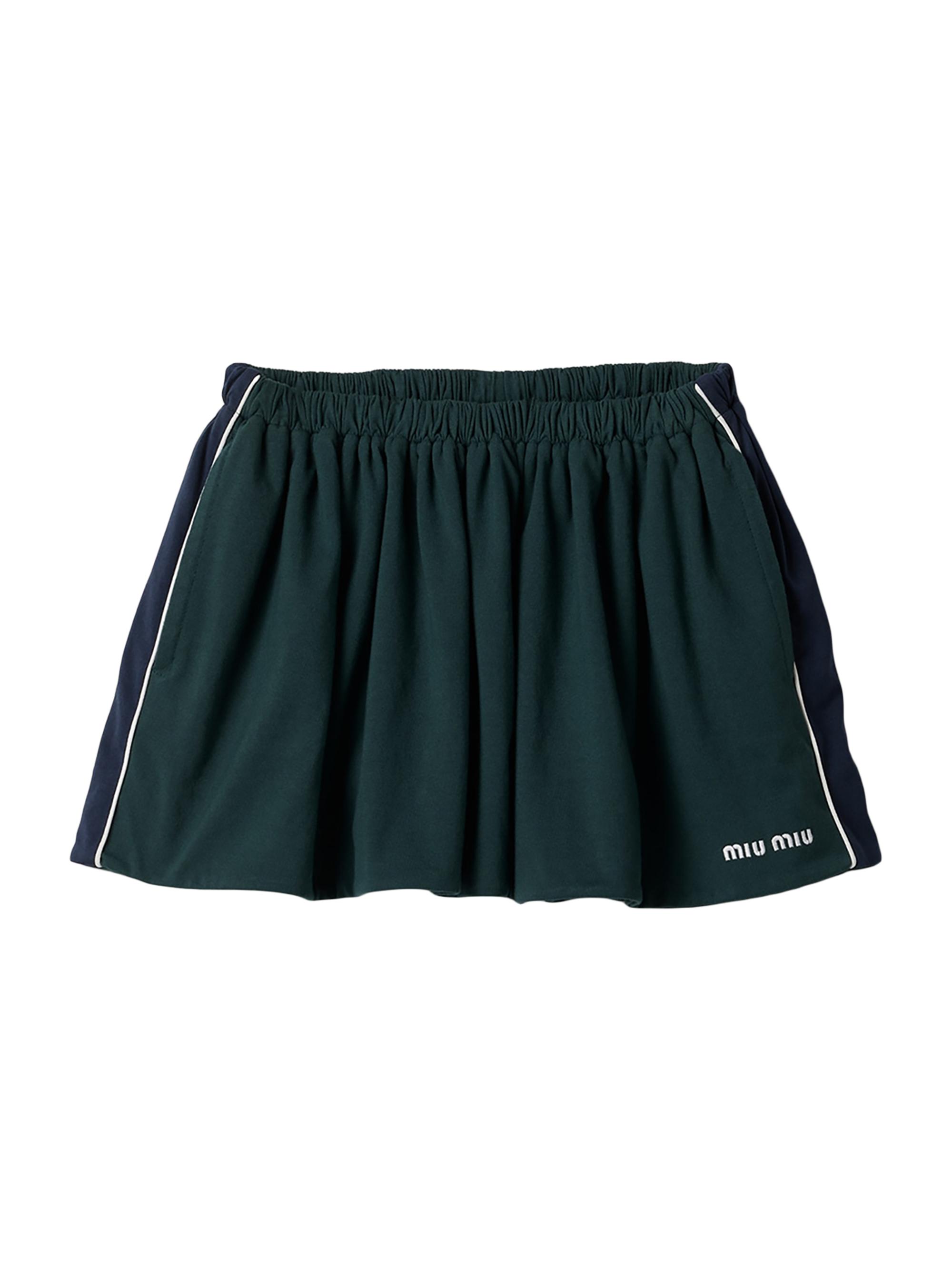 Miu Miu Women's Cotton Jersey Mini-Skirt - Green