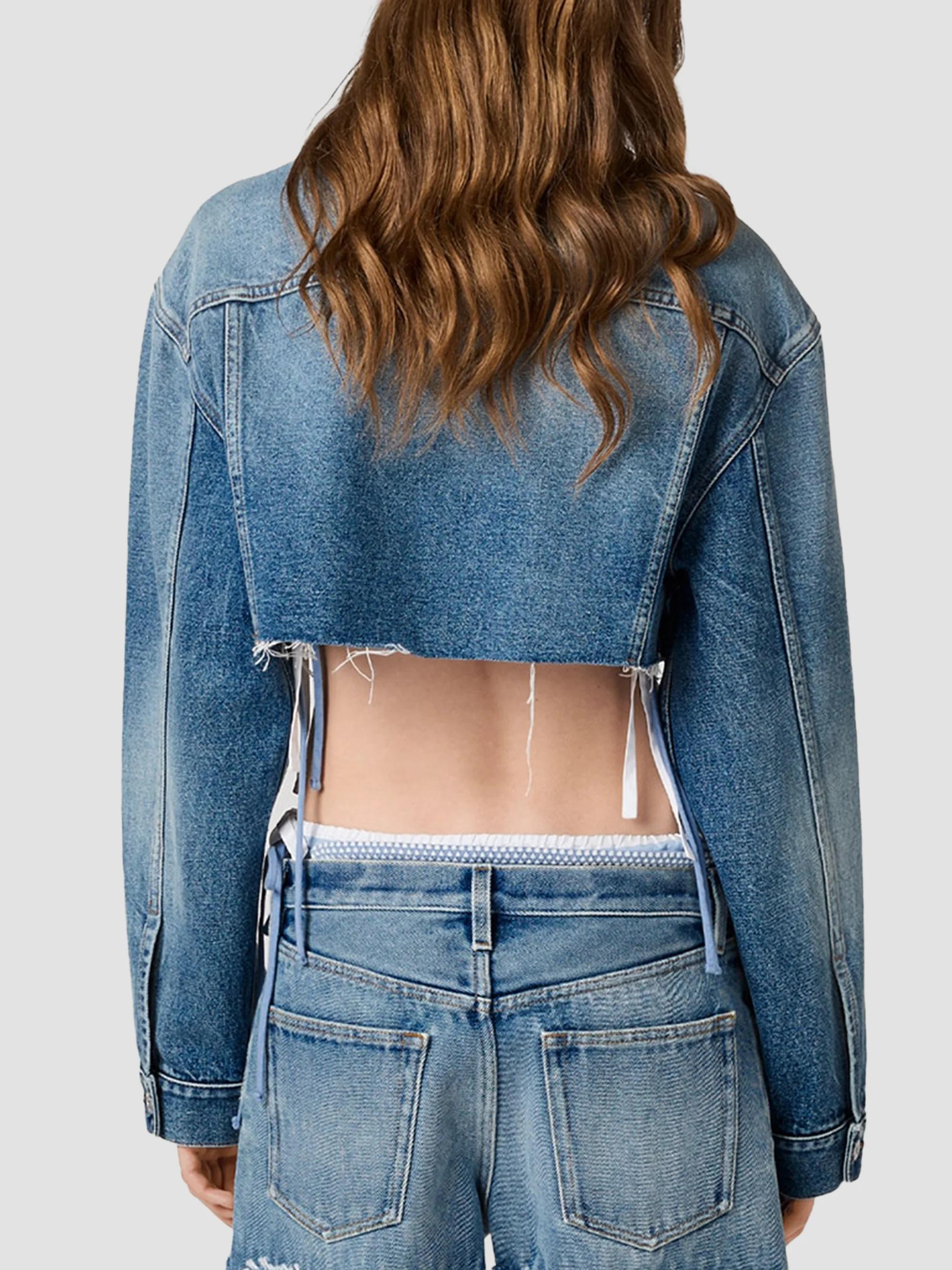 Miu Miu Cropped Washed Denim Jacket | Saks Fifth Avenue