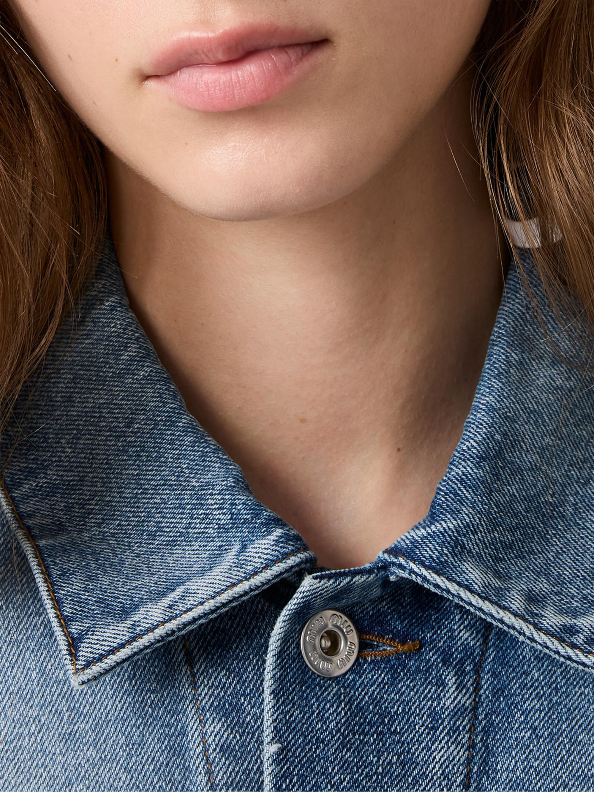 Miu Miu Cropped Washed Denim Jacket | Saks Fifth Avenue
