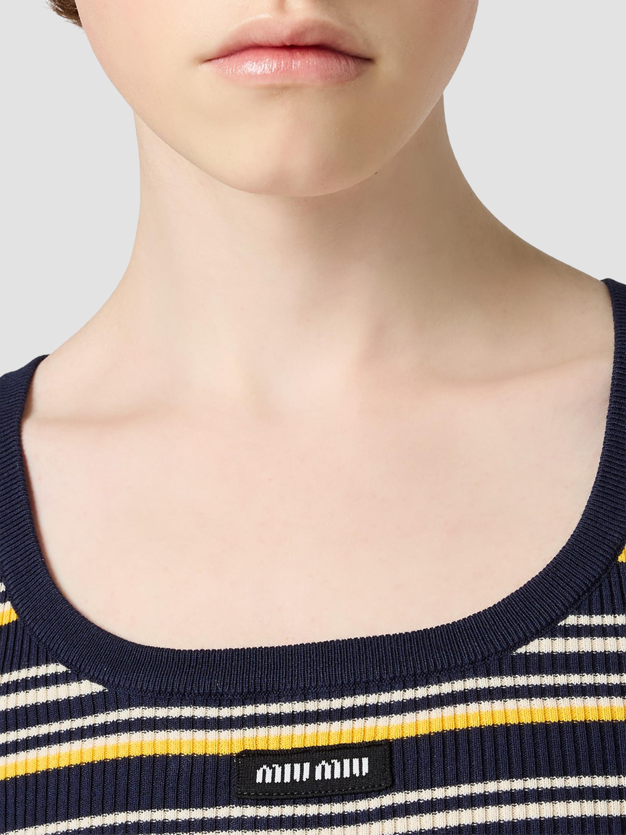 トップス MIUMIU Navy Short Tank Top Tank Miu Miu Top Tank Short Navy MIUMIU トップス Top Tank Short