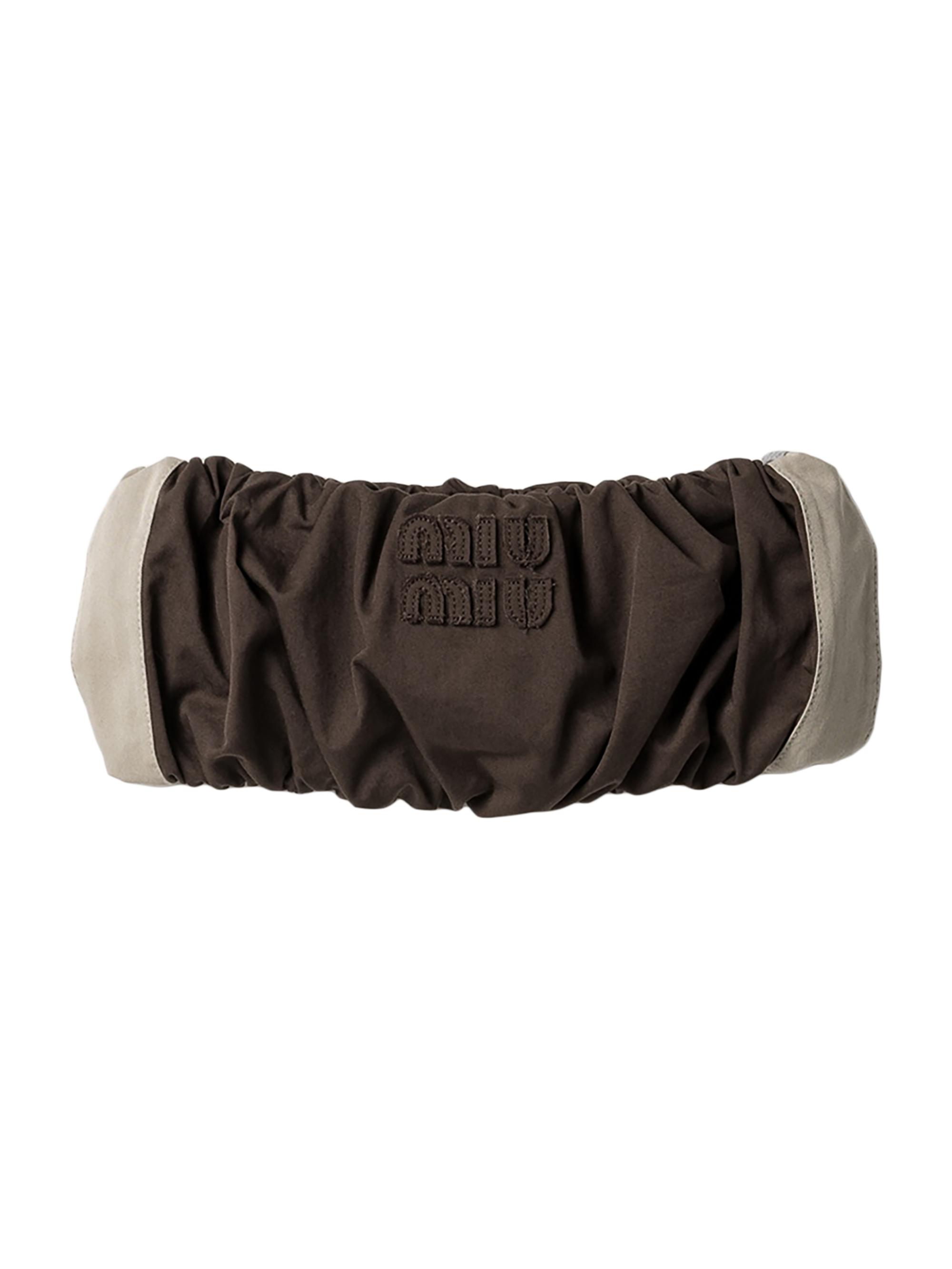 Miu Miu Women's Washed Twill Bandeau Top - Brown