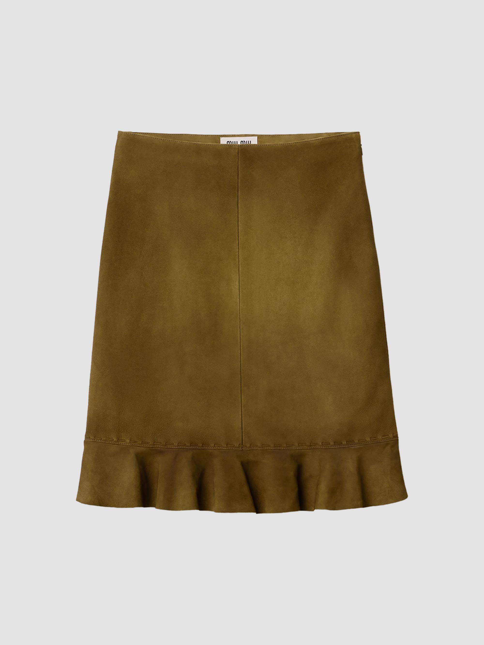 Miu Miu Pleated Suede Skirt | Saks Fifth Avenue