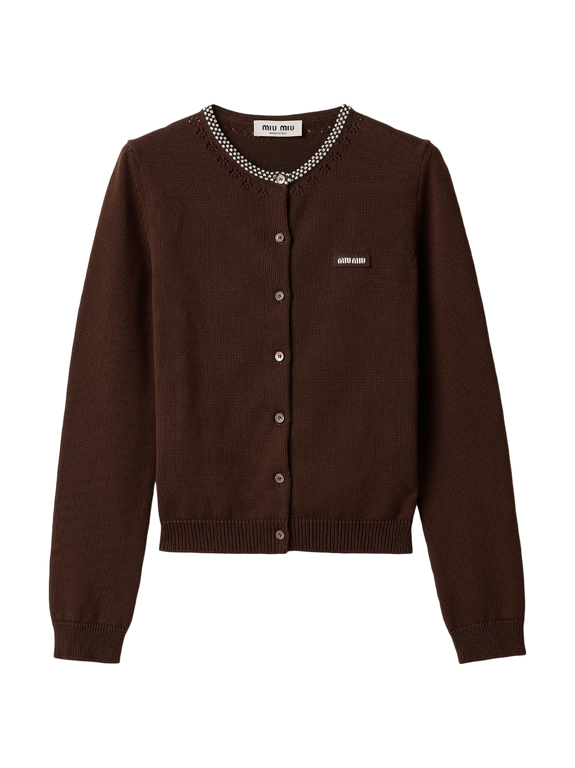 Miu Miu Women's Cotton Cardigan - Brown
