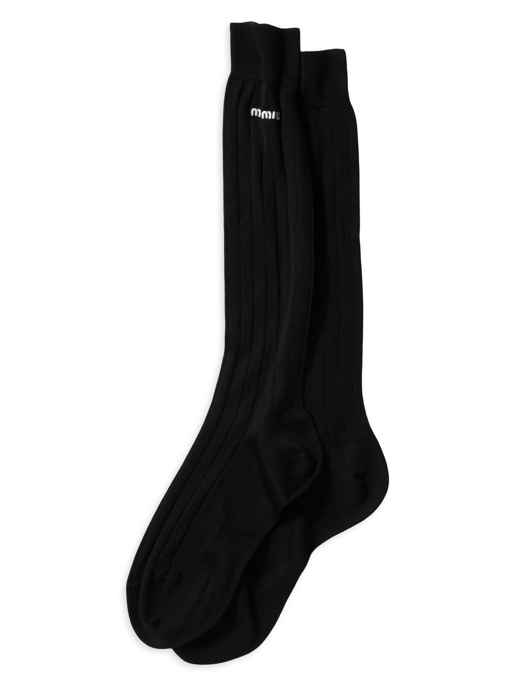 Miu Miu Women's Silk Socks - Black | Thumbnail 3