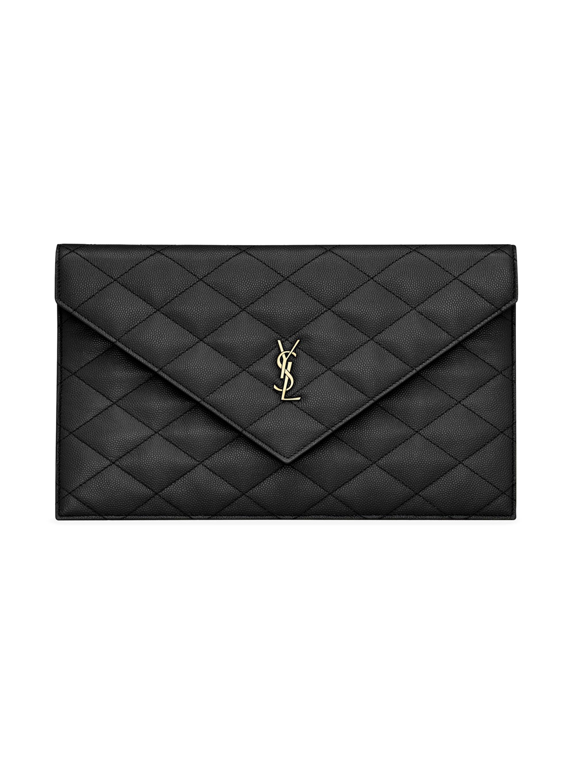 Saint Laurent Women's Paris Pouch in Grain De Poudre Leather - Light Taupe
