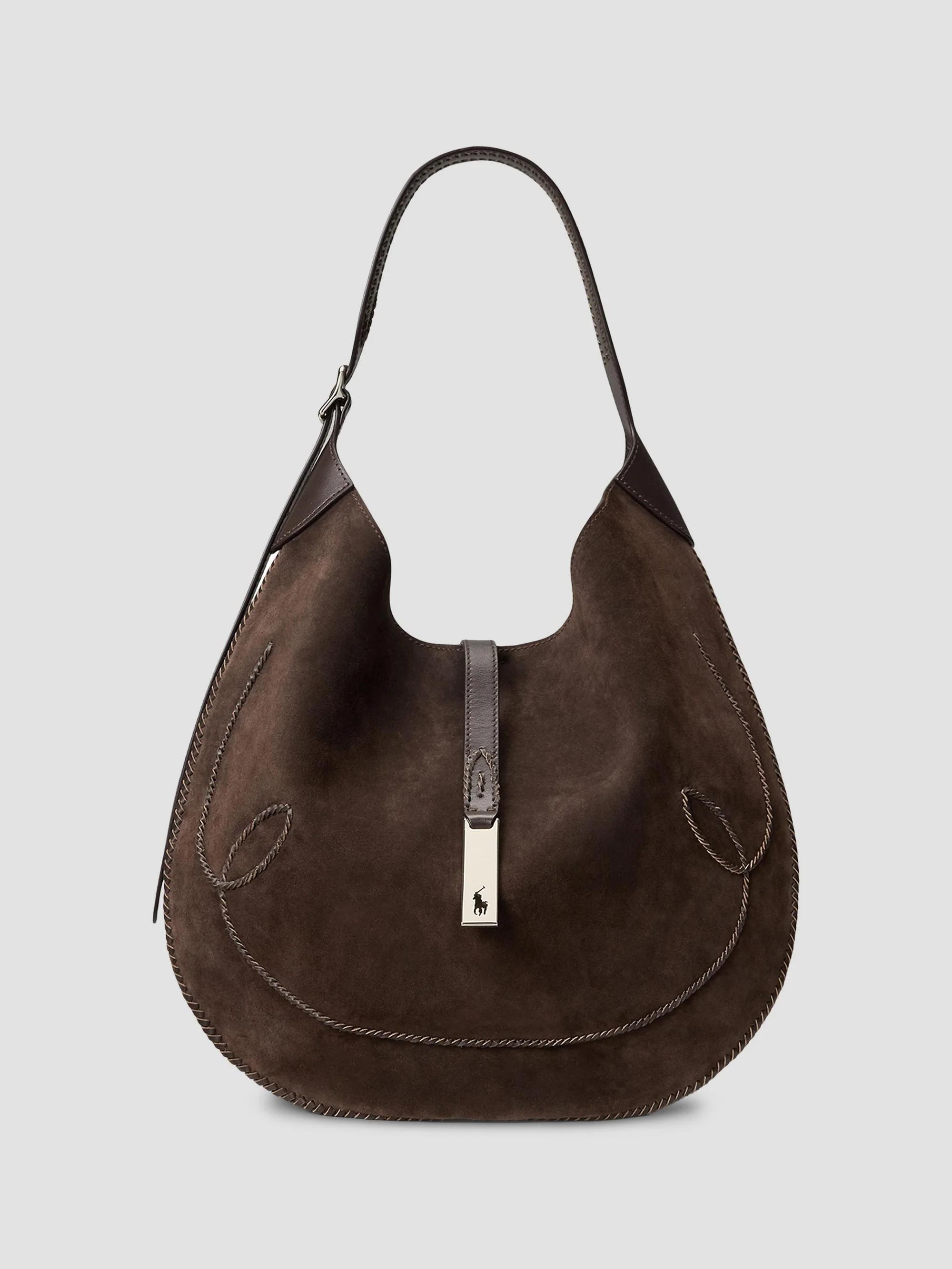 Polo Ralph Lauren Women's Polo ID Suede Western Large Shoulder Bag - Chocolate Tobacco