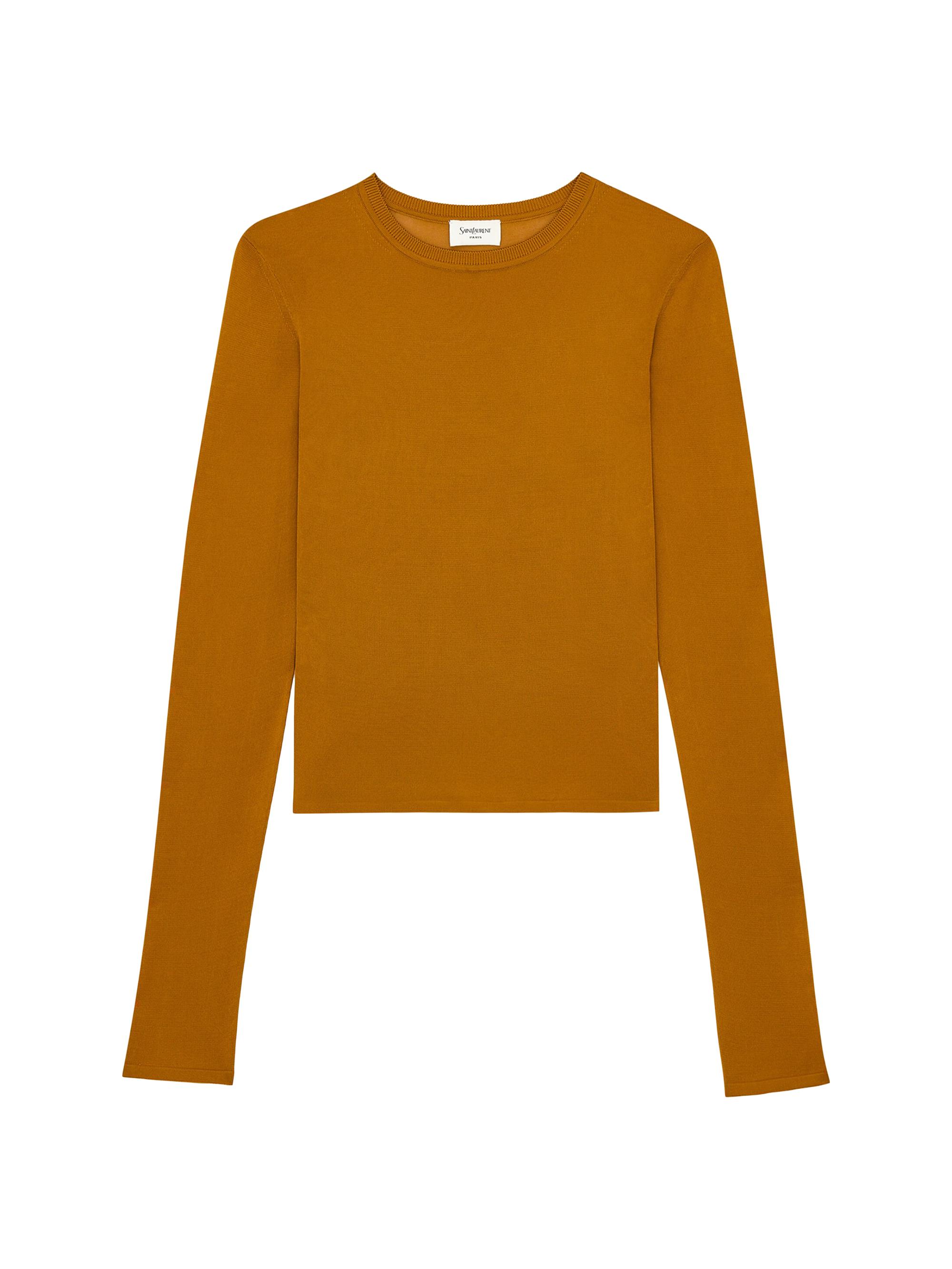 Saint Laurent Women's Cassandre Sheer Top in Knit - Curcuma