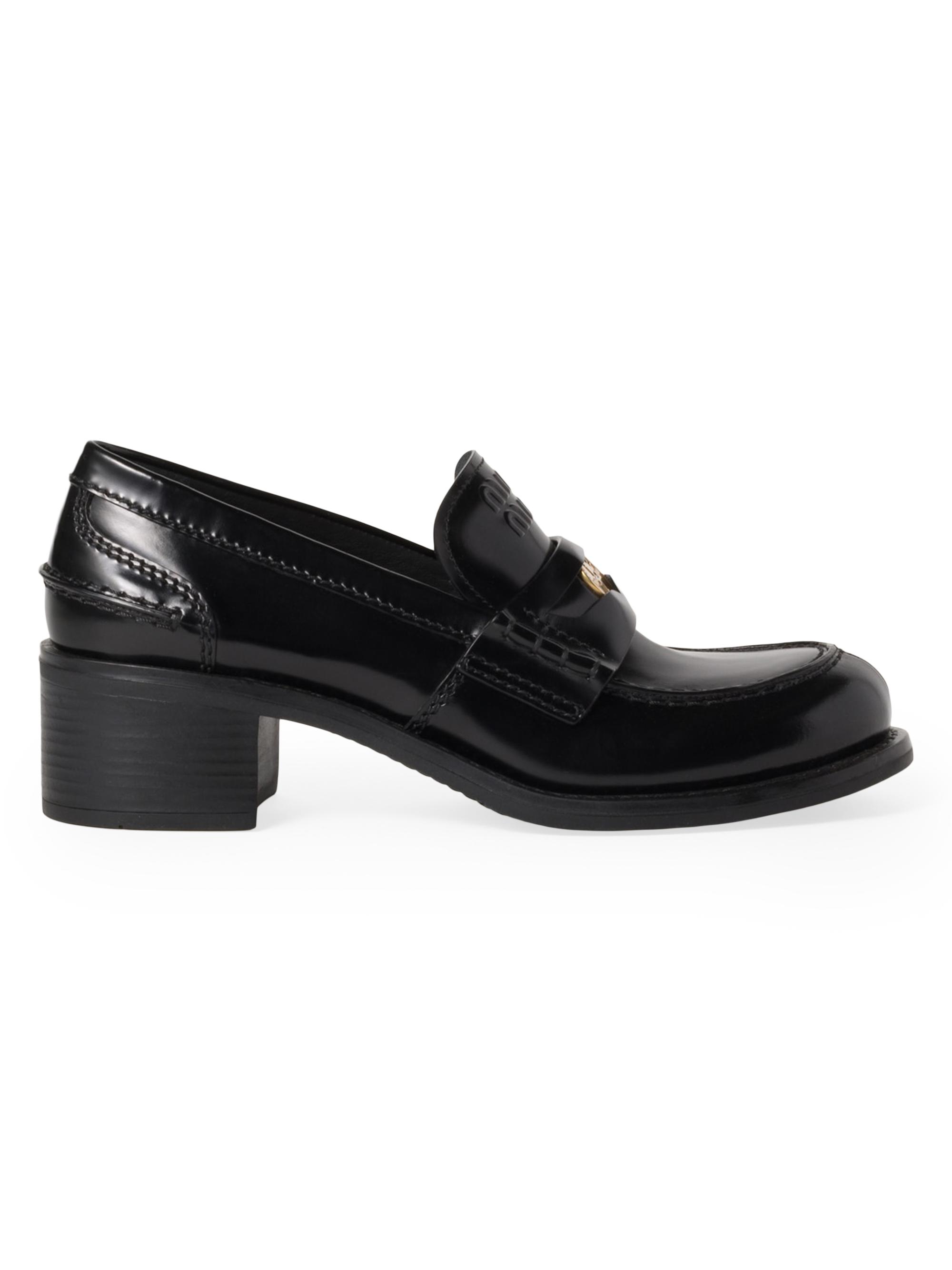 Miu Miu Brushed Leather Loafers | Saks Fifth Avenue