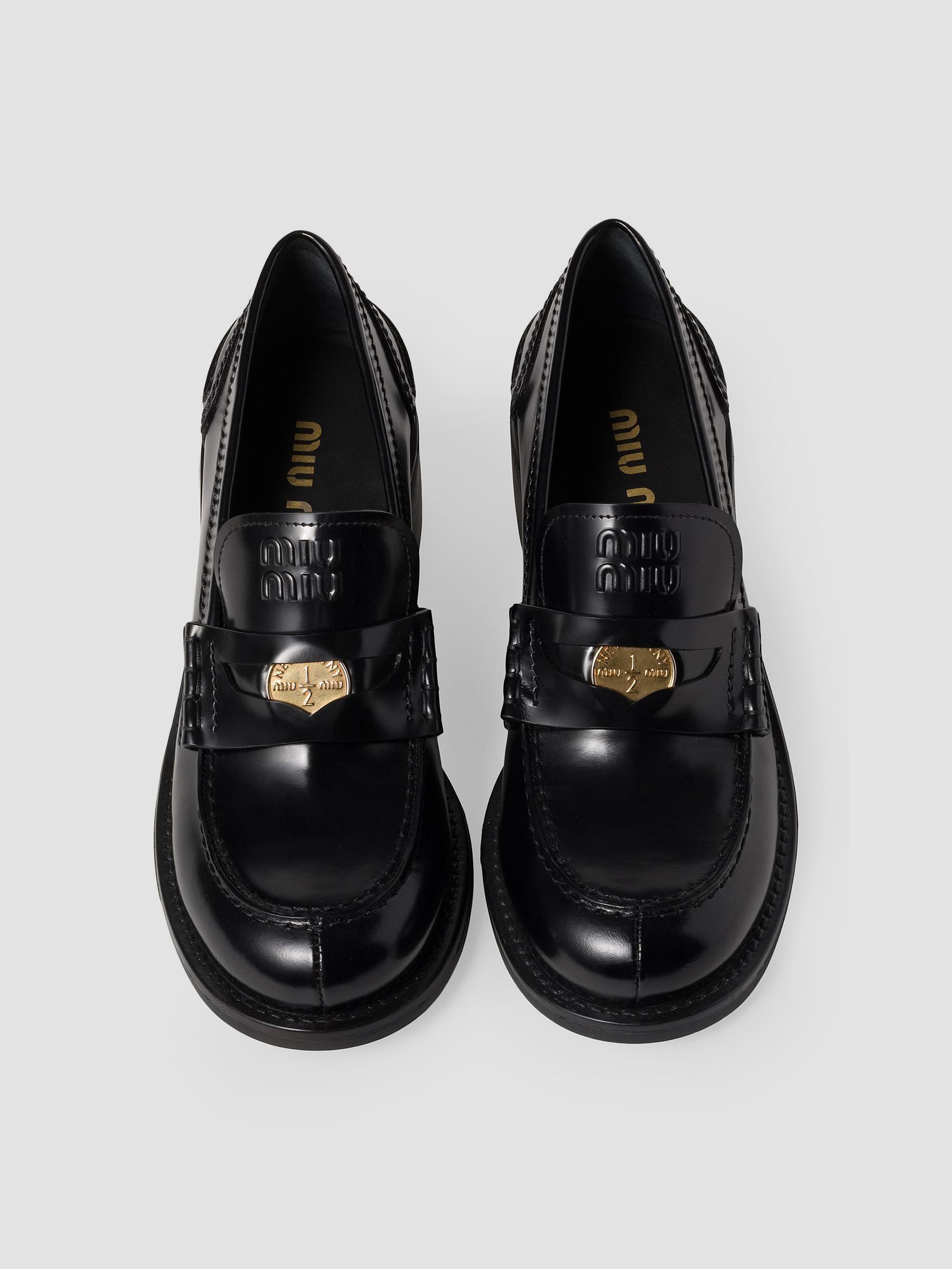 Miu Miu Brushed Leather Loafers | Saks Fifth Avenue