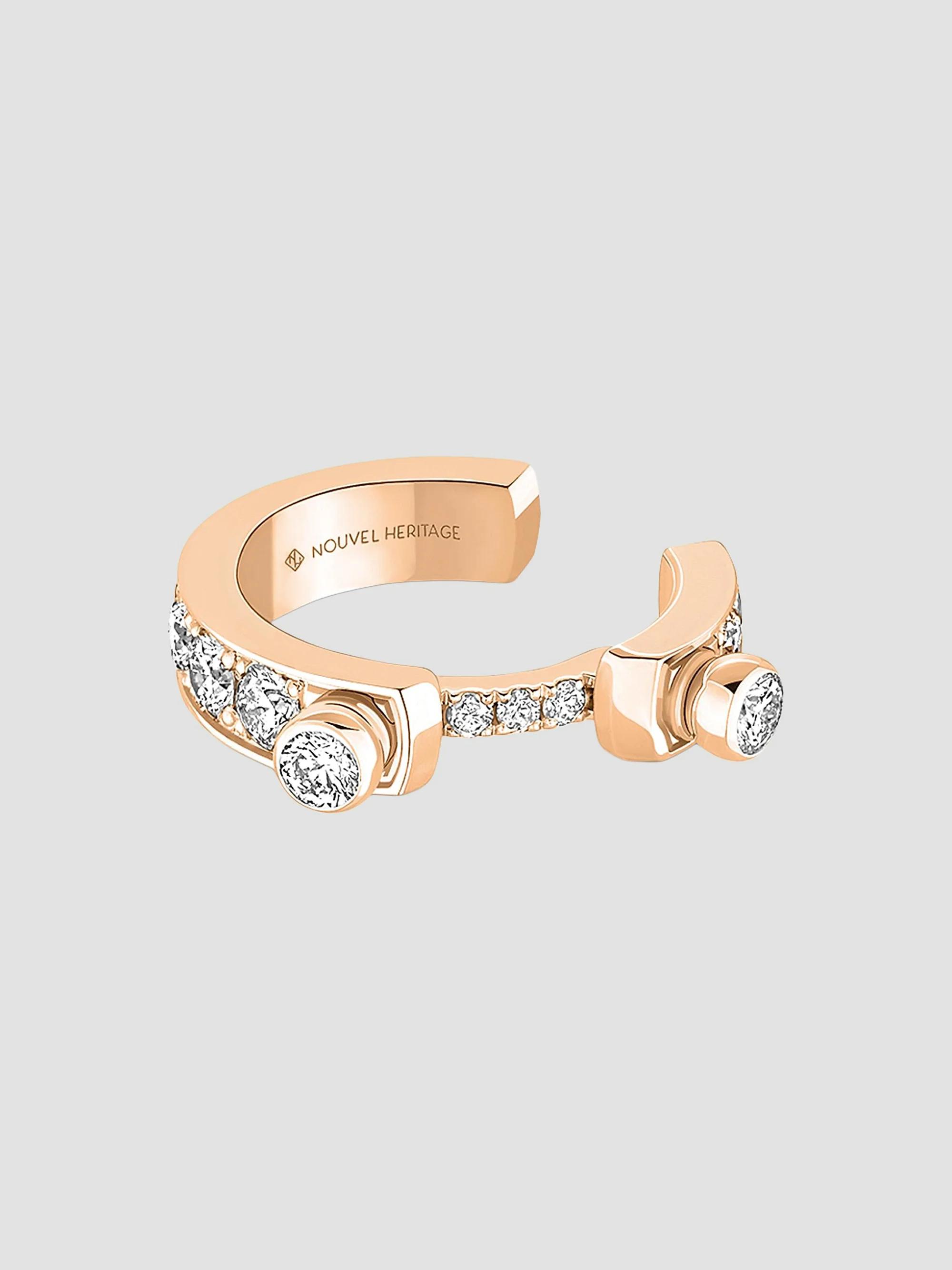 Nouvel Heritage Women's Mood Eternity Tuxedo 18K Rose Gold & 0.27 TCW Diamond Single Ear Cuff - Rose Gold