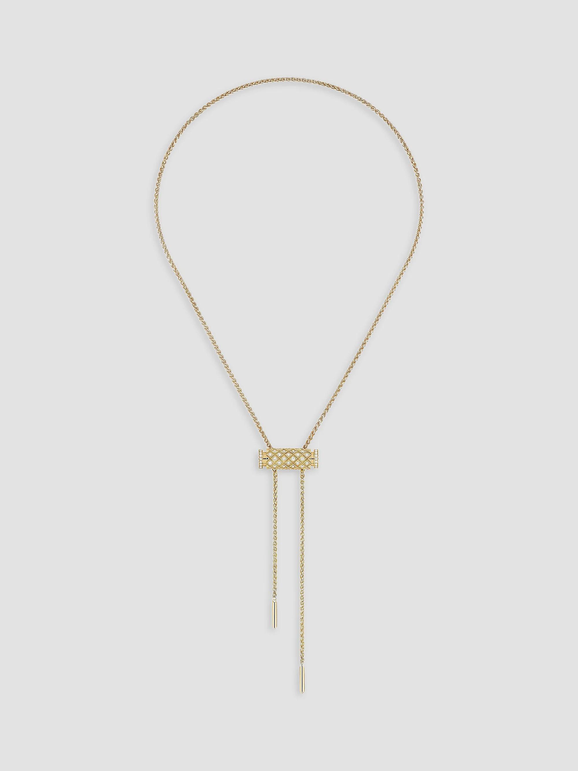 Nouvel Heritage Women's Latch 18K Yellow Gold Full Pave Pendant Necklace - Yellow Gold