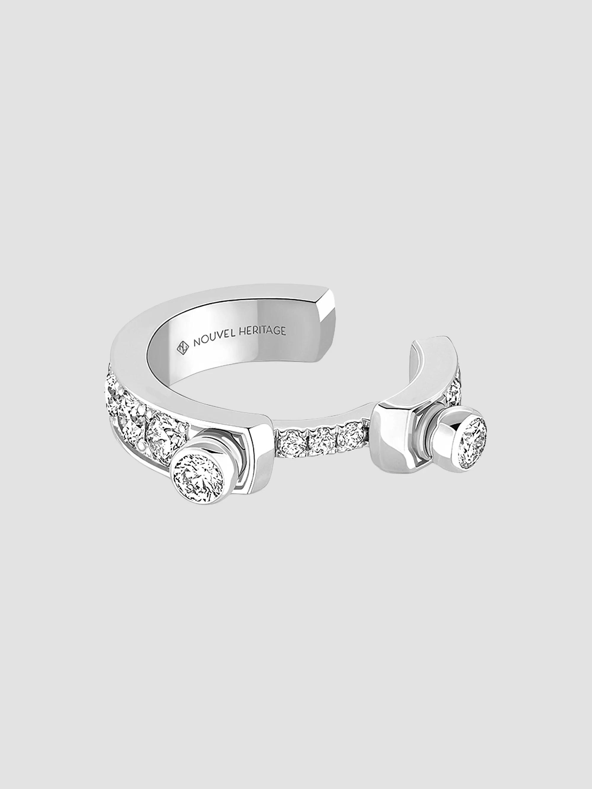 Nouvel Heritage Women's Mood Eternity Tuxedo 18K White Gold & 0.27 TCW Diamond Single Ear Cuff - White Gold