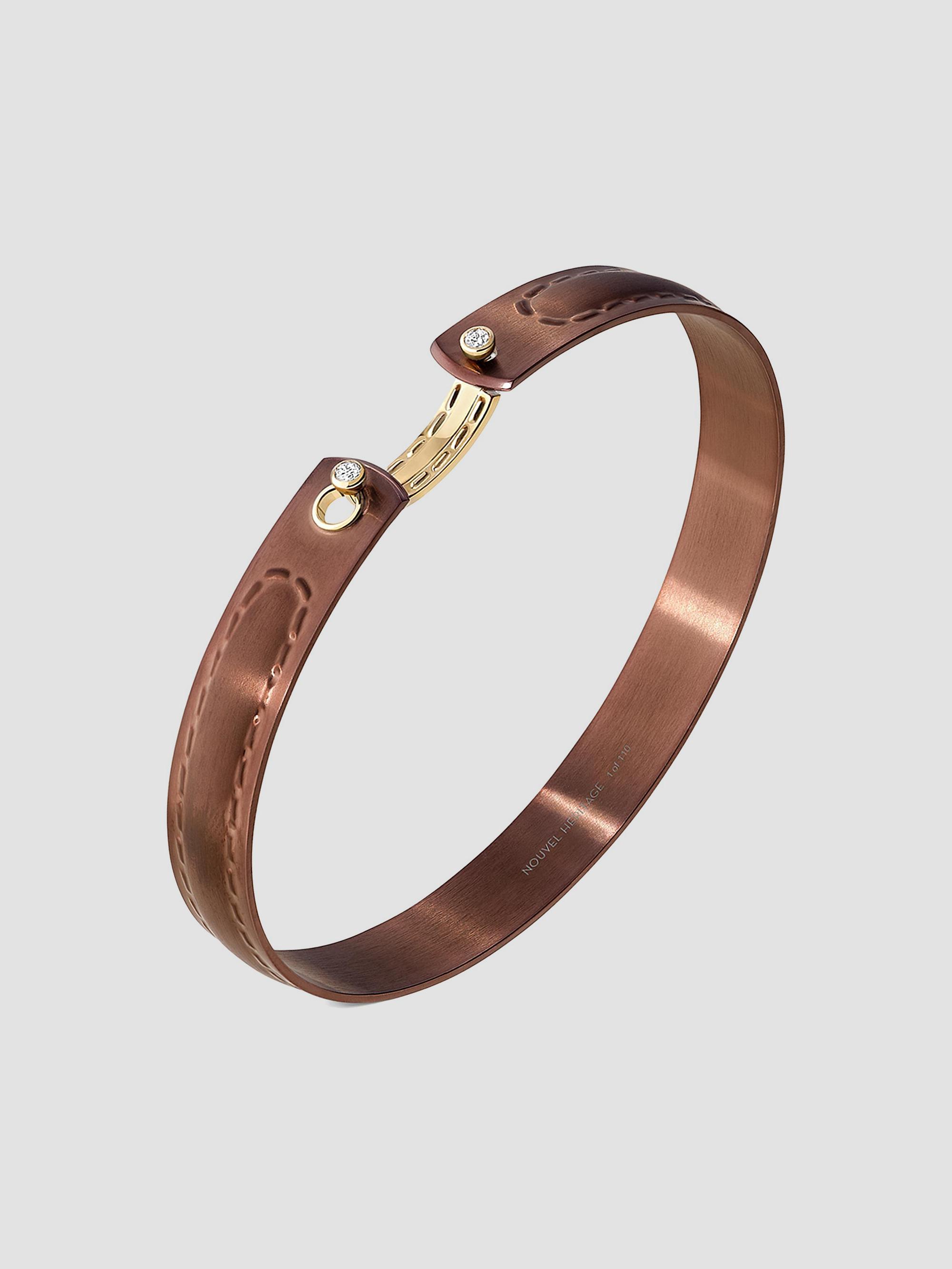 Nouvel Heritage Women's Mood On The Rocks Titanium, 18K Yellow Gold & 0.08 TCW Diamond Bangle - Yellow Gold - Size 19