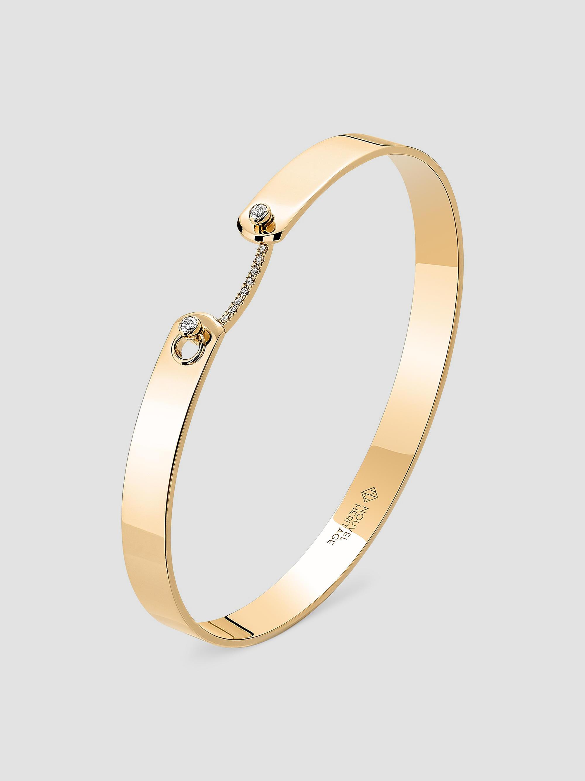 Nouvel Heritage Women's Mood Business Meeting 18K Yellow Gold & 0.11 TCW Diamond Bangle - Yellow Gold - Size 7