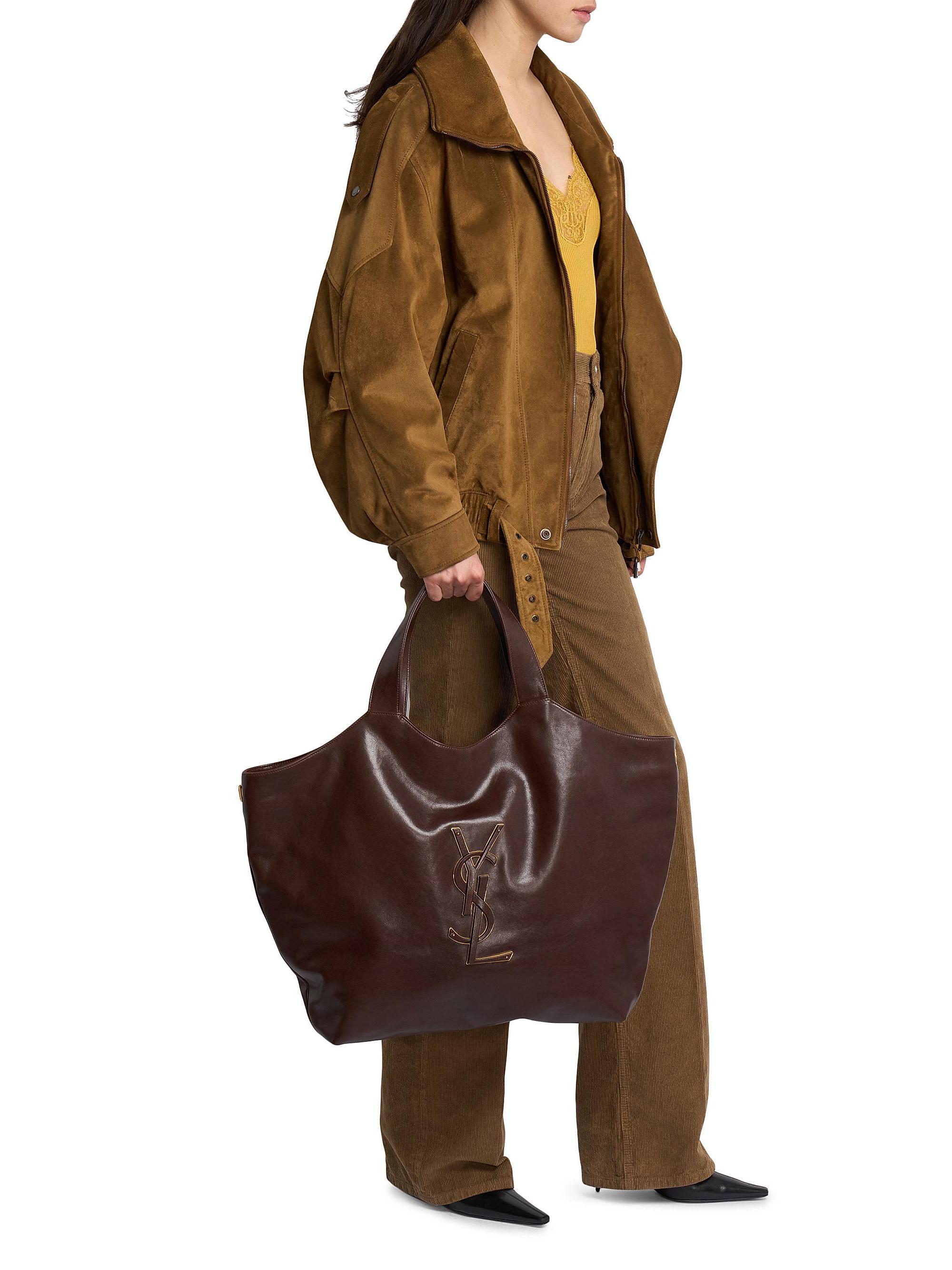 Saint Laurent Women's Icare in Smooth Leather Tote Bag - Barley