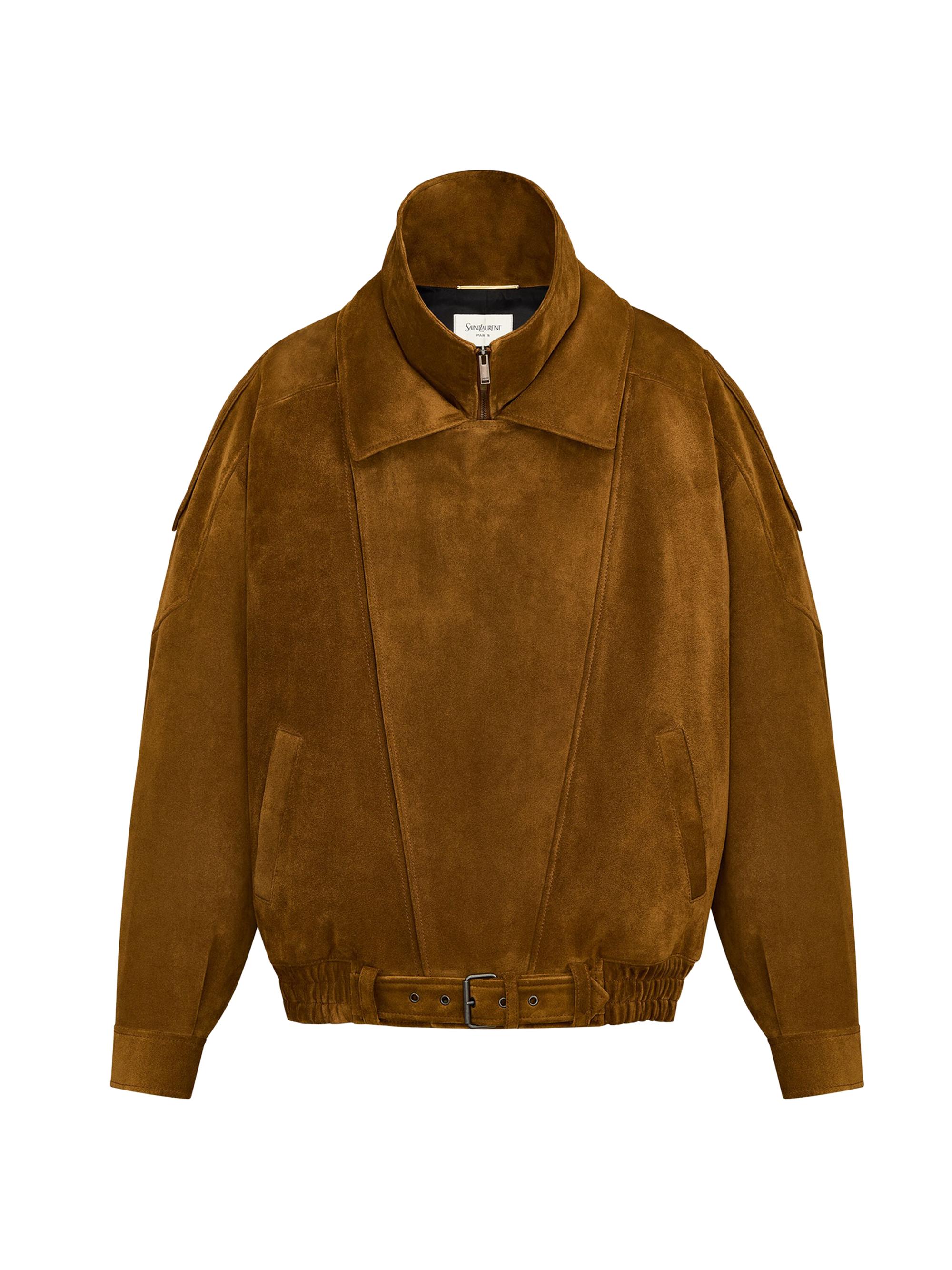Saint Laurent Women's Bomber Jacket in Vintage Split Leather - Noix