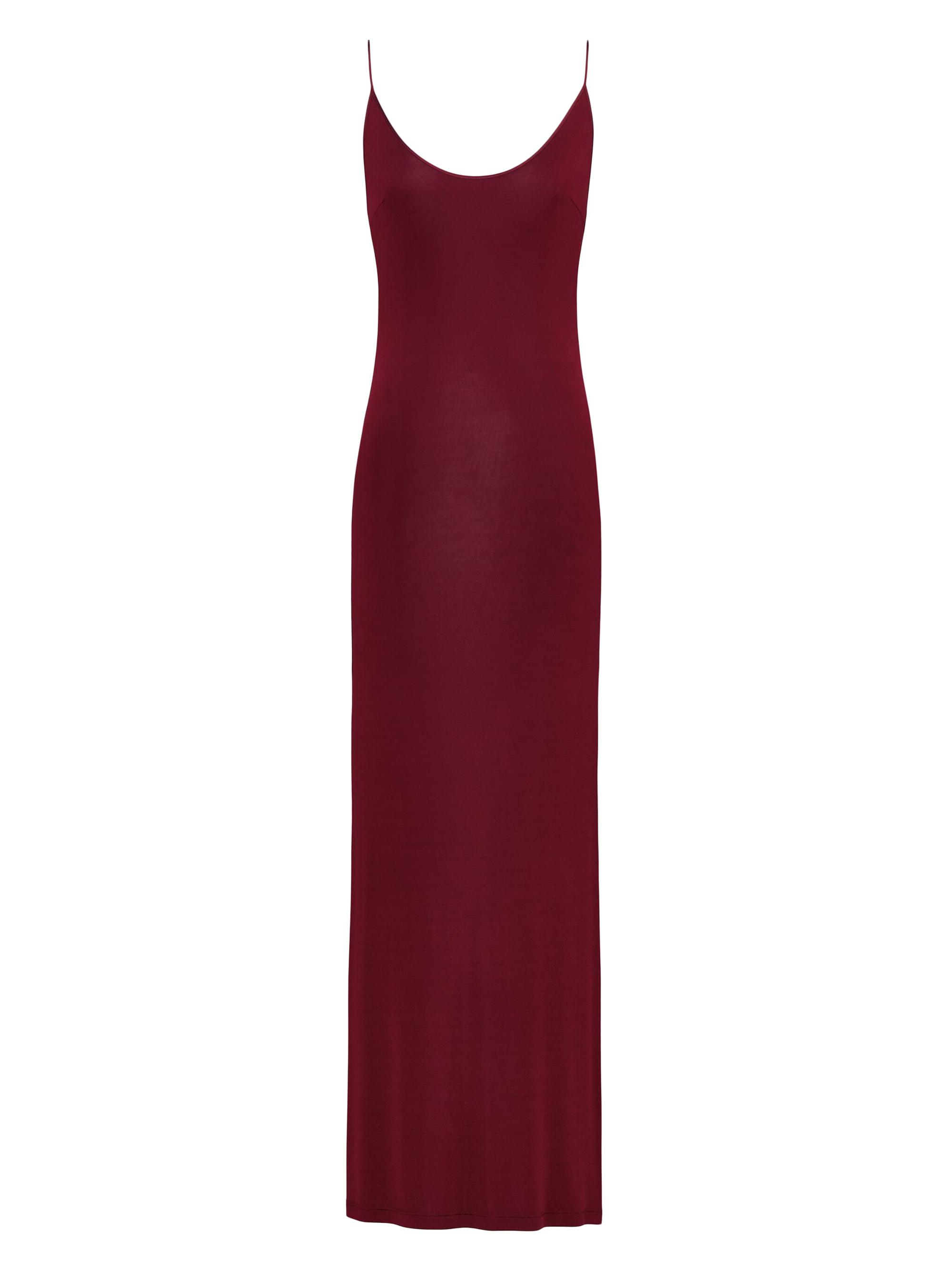 Saint Laurent Women's Cassandre-Chain Backless Dress in Knit - Bordeaux
