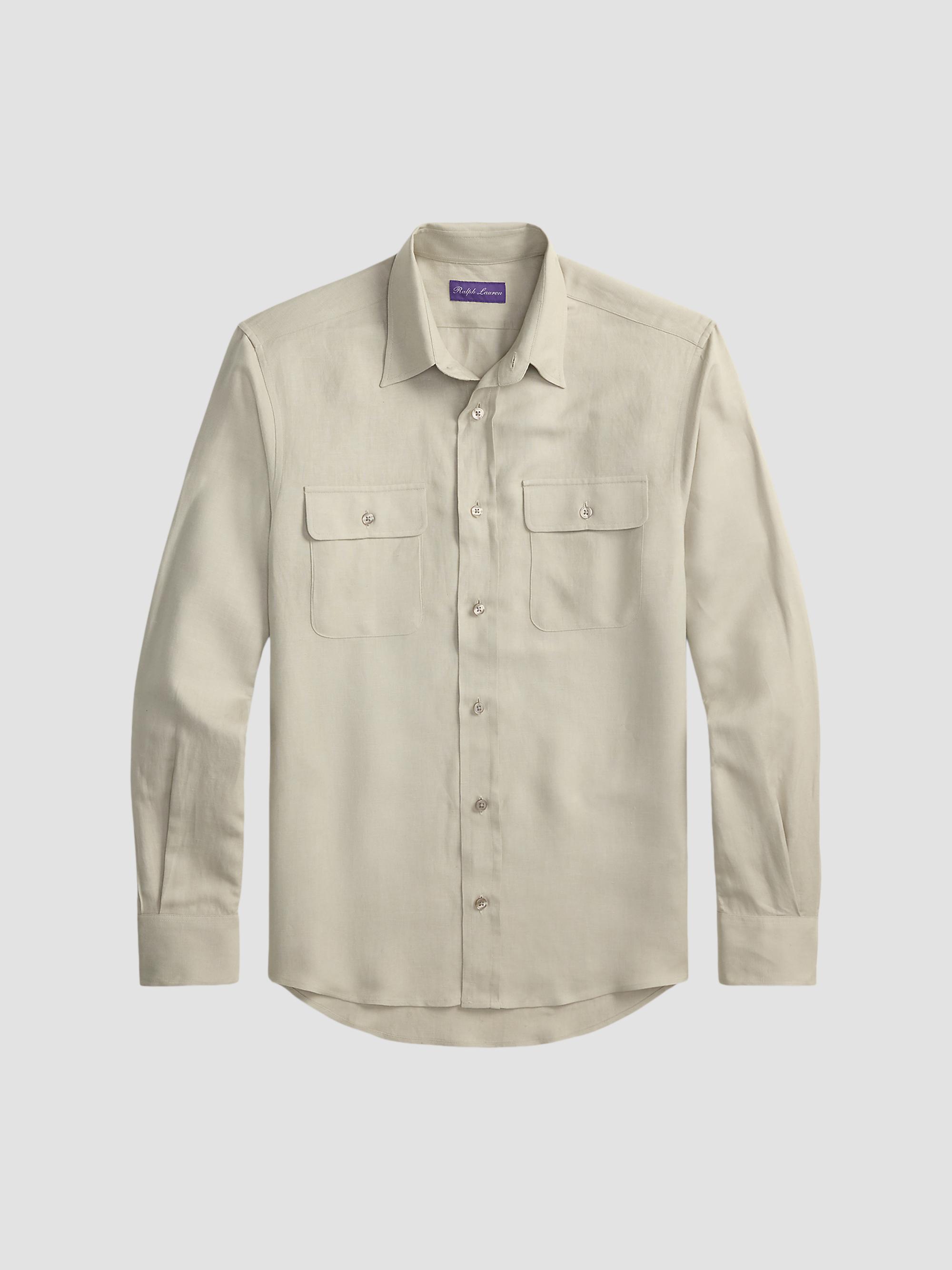 ralph lauren purple label シャツ Ralph Lauren Purple Label Silk-Linen Button-Front Shirt | Saks