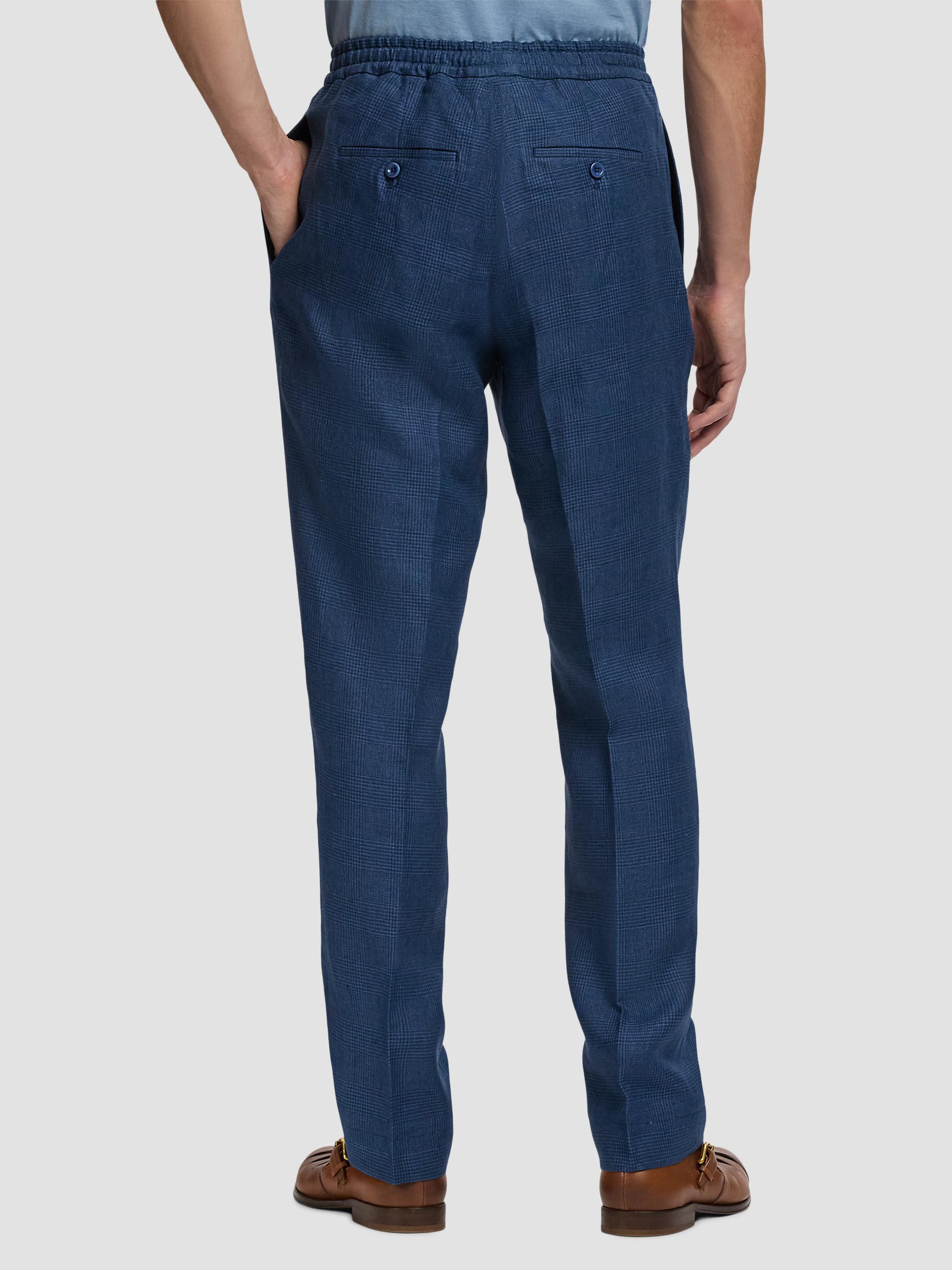 Ralph Lauren Purple Label Linen Glen Checked Trousers | Saks Fifth