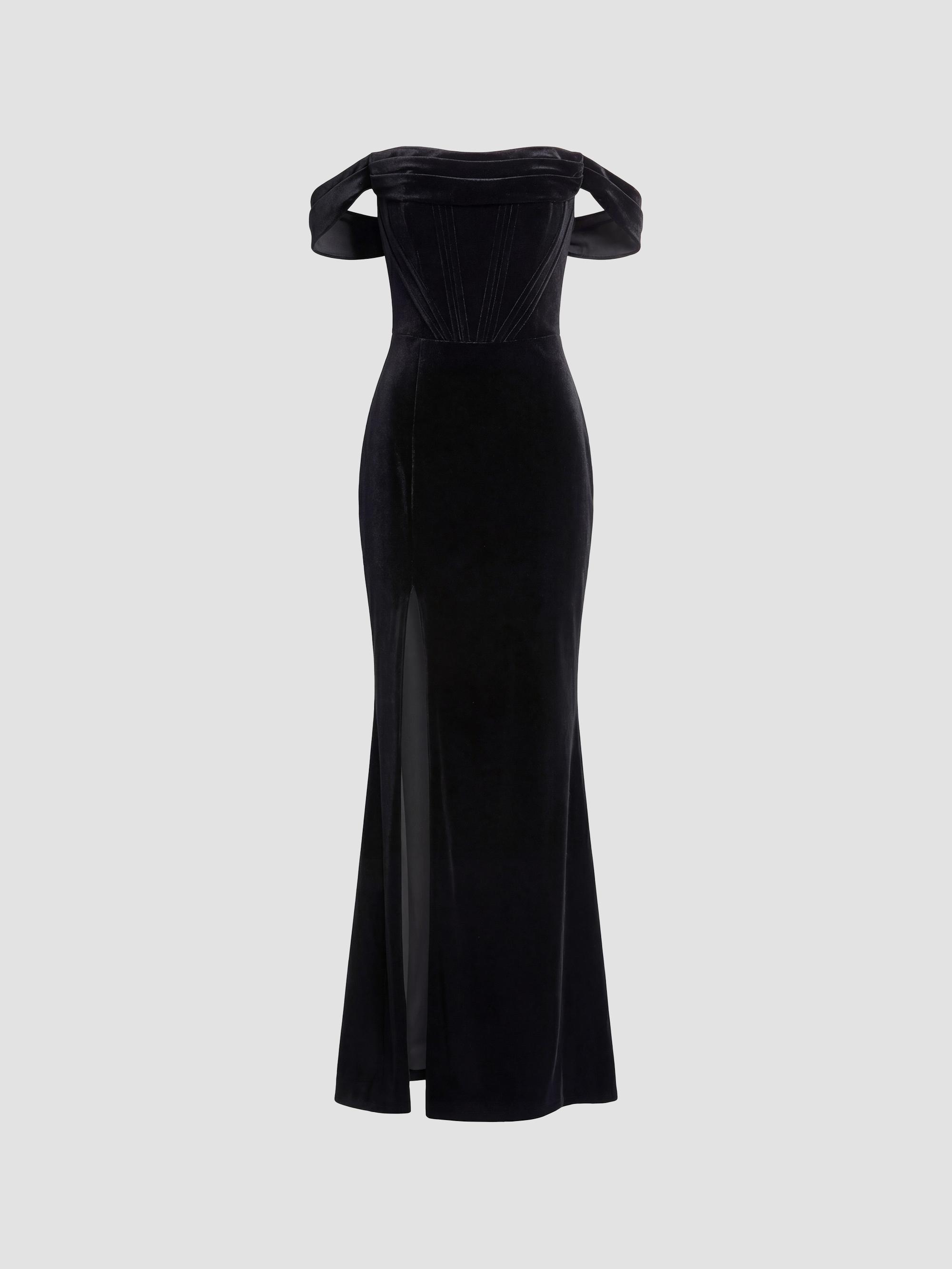 Dress The Population Gabrielle Stretch Satin Gown