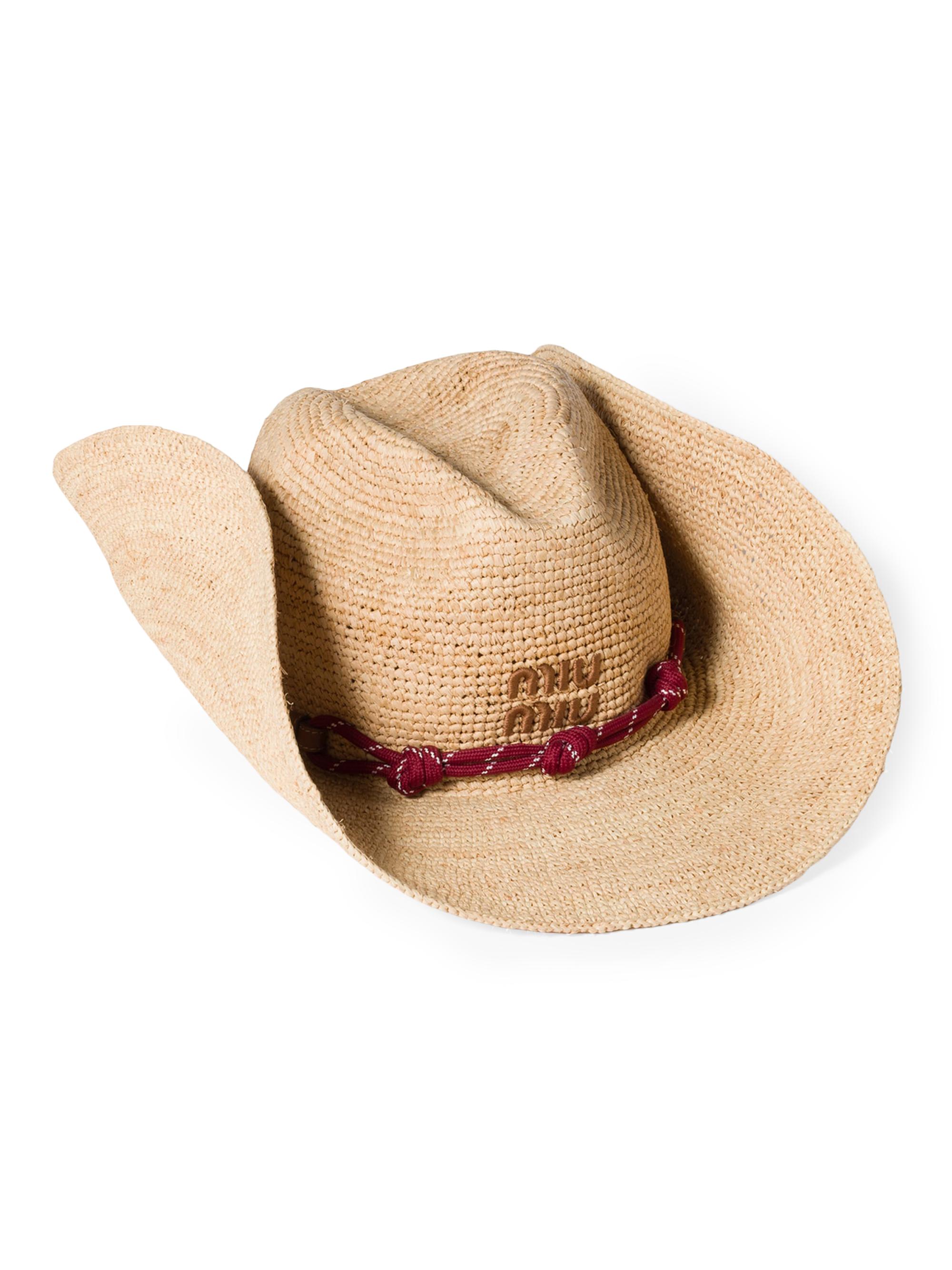 Miu Miu Women's Raffia Hat - Beige Khaki
