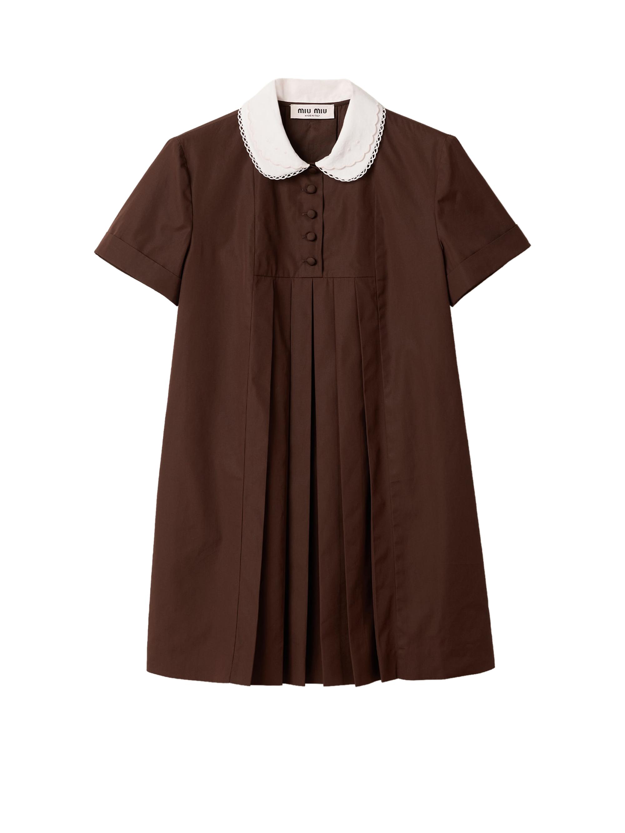Miu Miu Women's Poplin Dress - Brown | Thumbnail 6