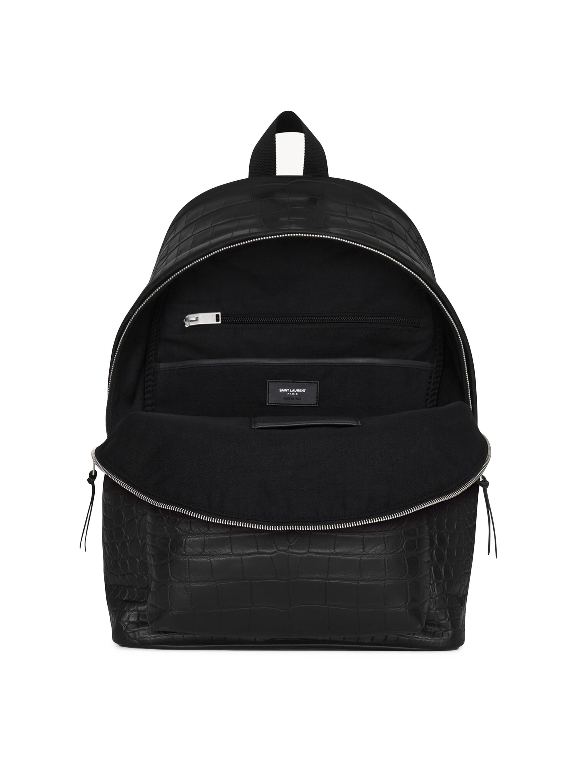 Saint Laurent City Backpack in Crocodile-Embossed Leather | Saks