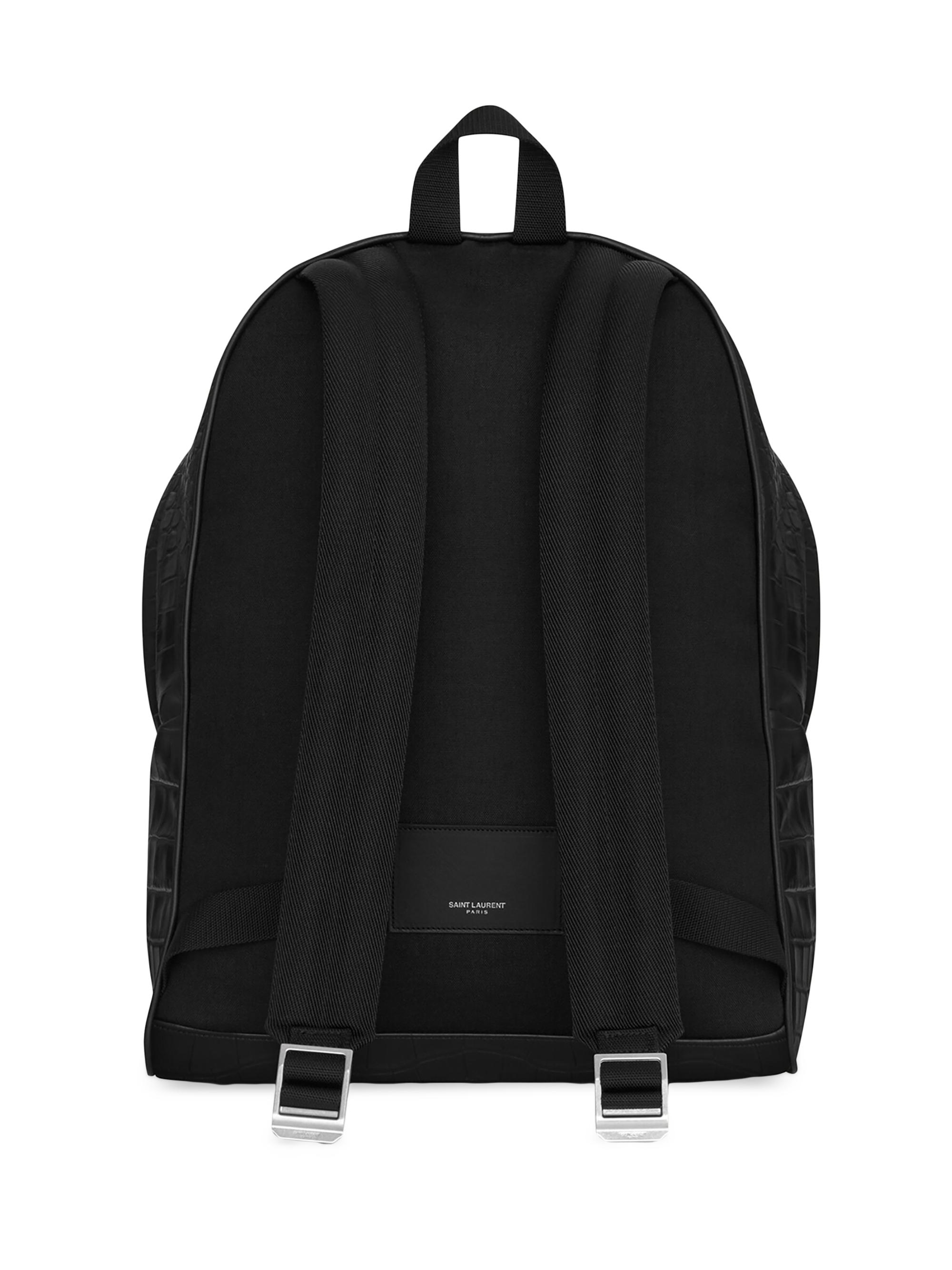 【本日限定セール】SAINT LAURENT シティ レザーバックパック Saint Laurent City Backpack in Crocodile-Embossed Leather | Saks