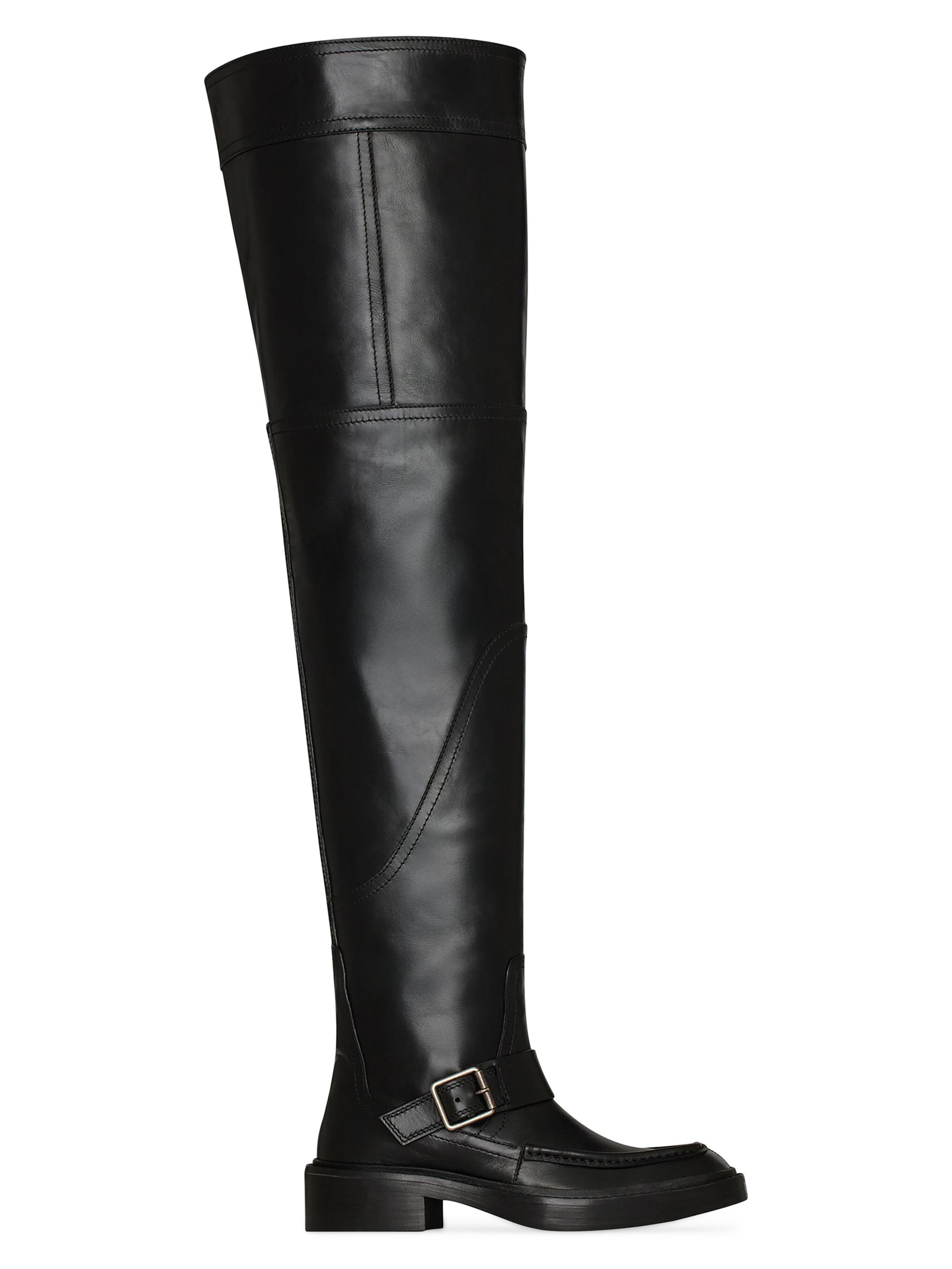 Saint Laurent Women's Joe Over-The-Knee Boots in Smooth Leather - Black | Thumbnail 6