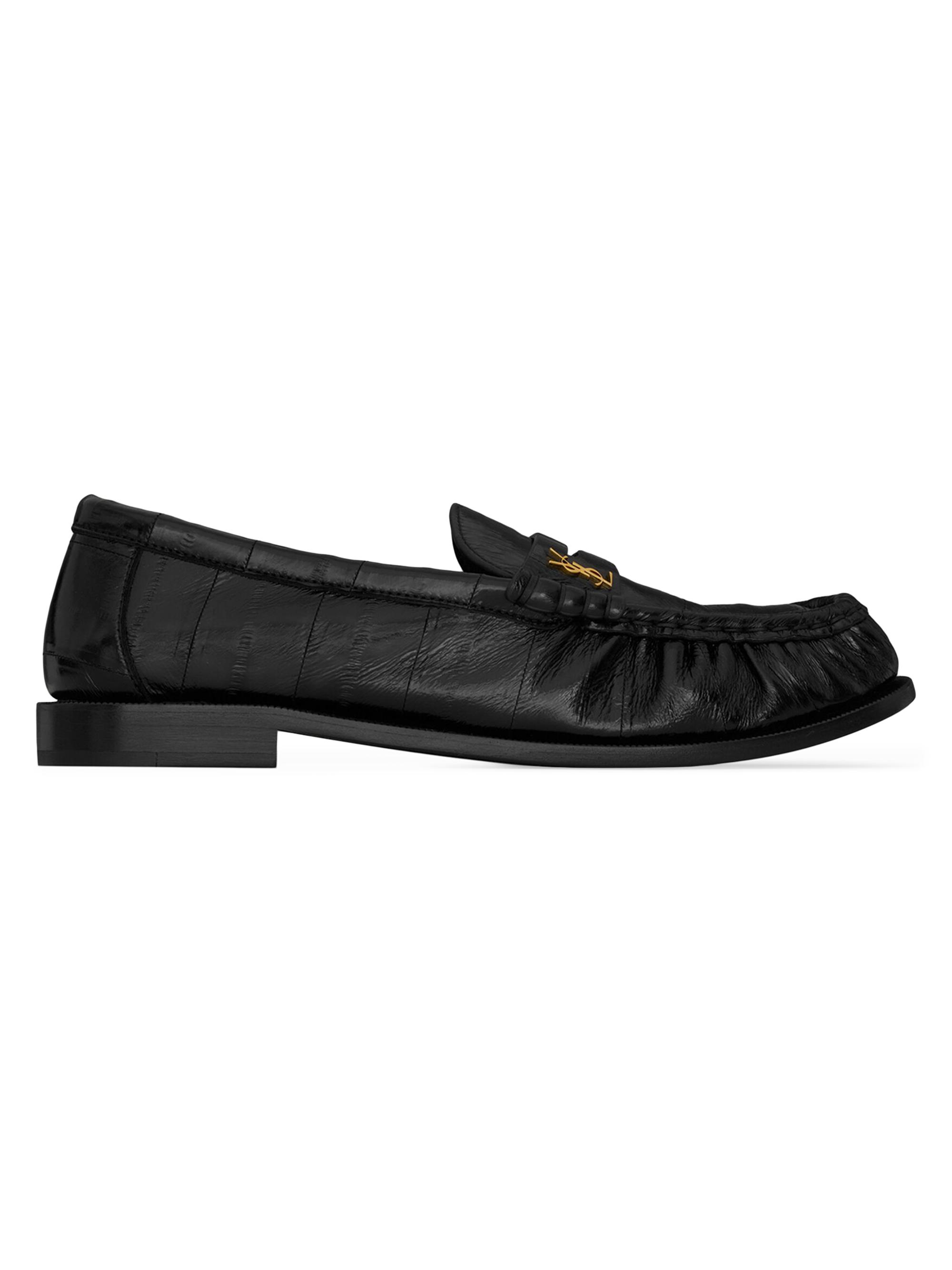 Saint Laurent Women's Le Loafers Supple in Eel - Black | Thumbnail 4