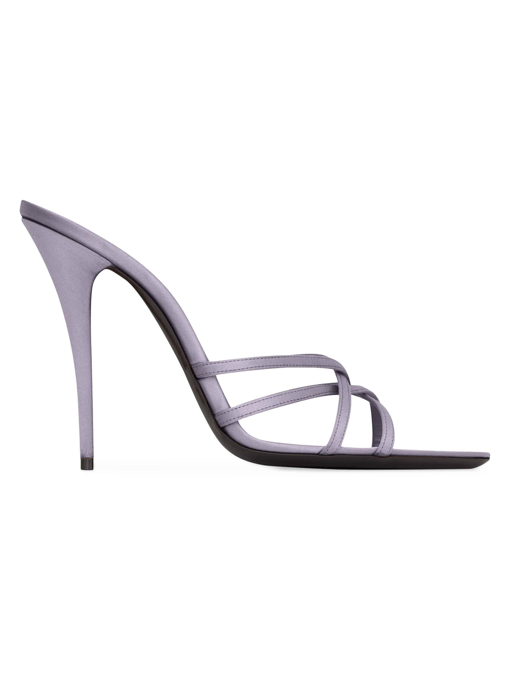 Saint Laurent Women's Frankie Mules in Satin Crepe - Lilas