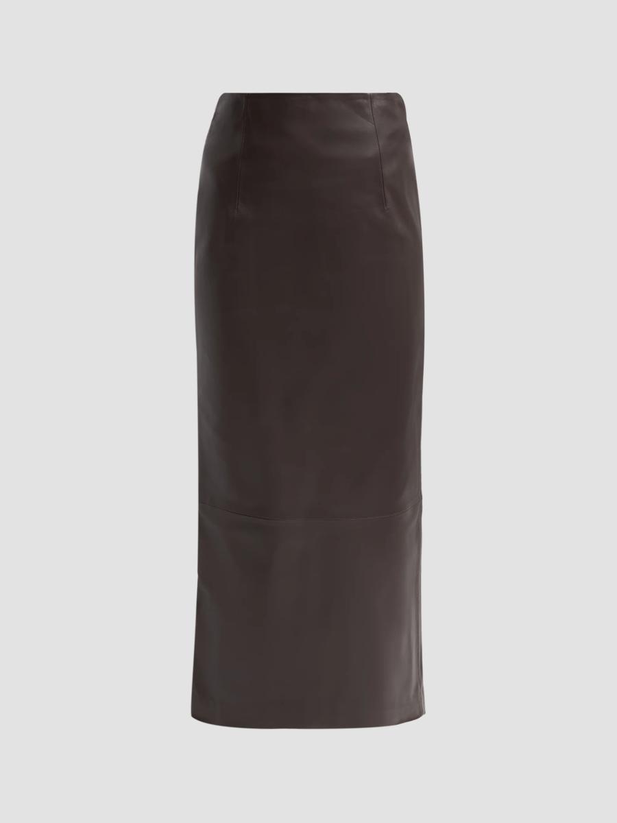 Loulou De Saison Women's Inga Leather Maxi Skirt In Coffee
