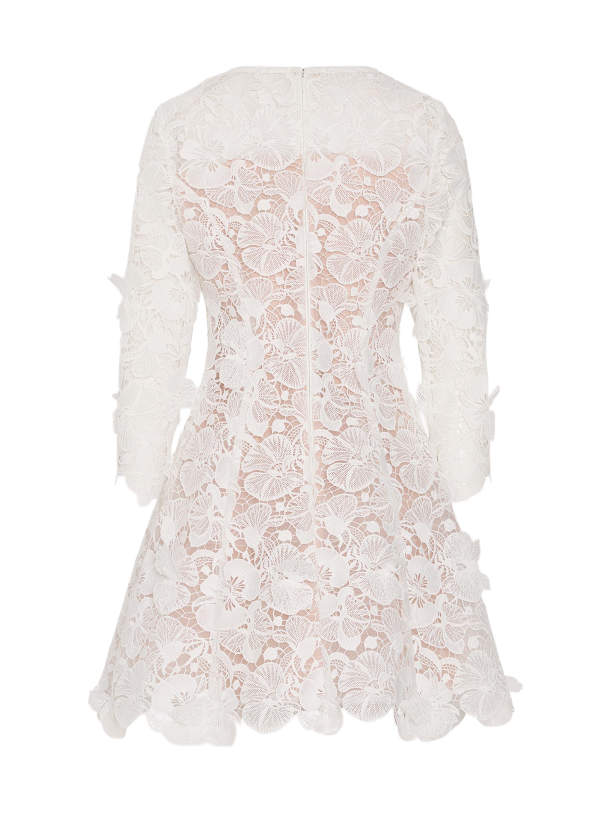 Milly Women's Emmie Lace Minidress - Off White | Thumbnail 2