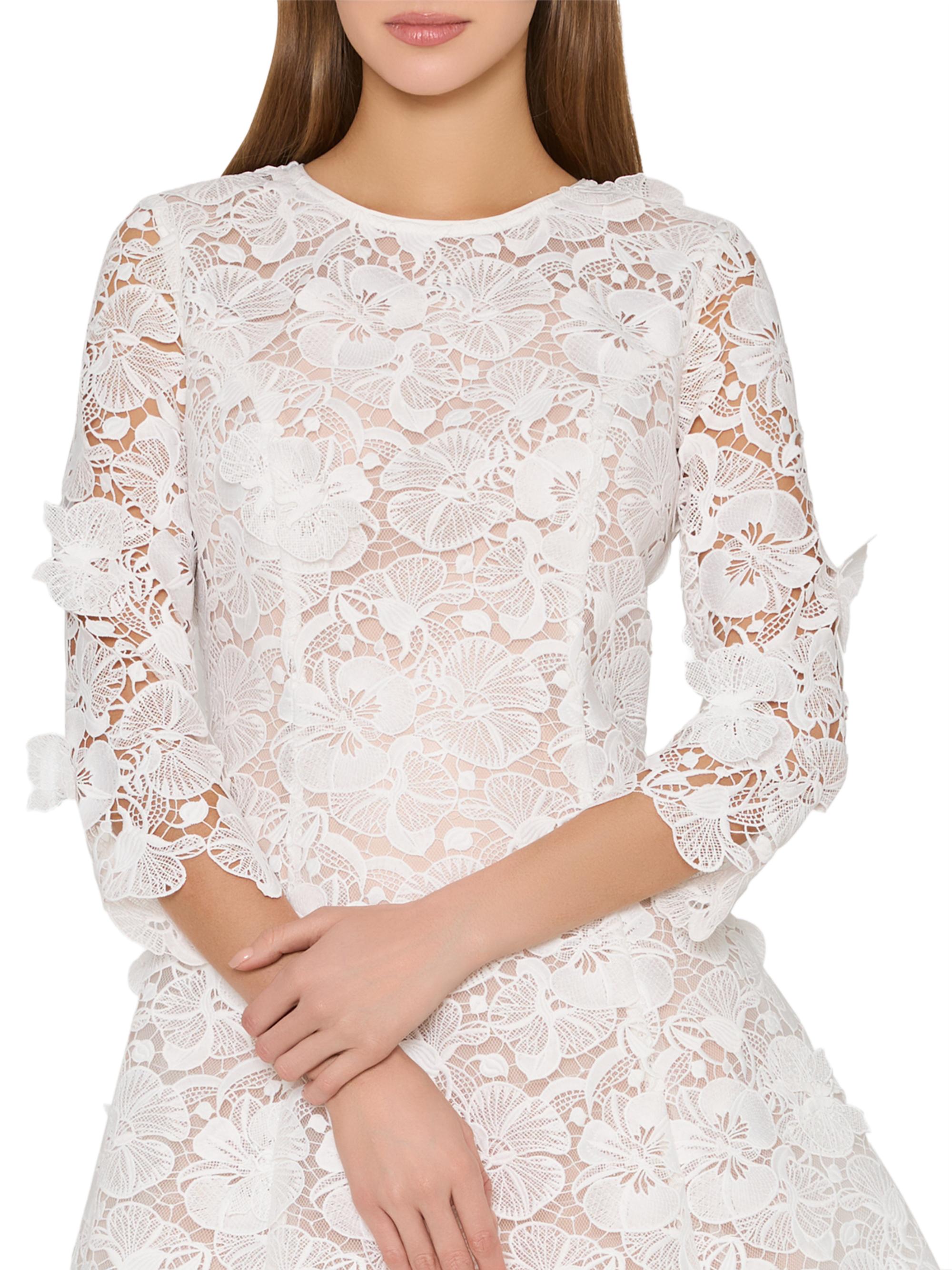 Milly Women's Emmie Lace Minidress - Off White | Thumbnail 3