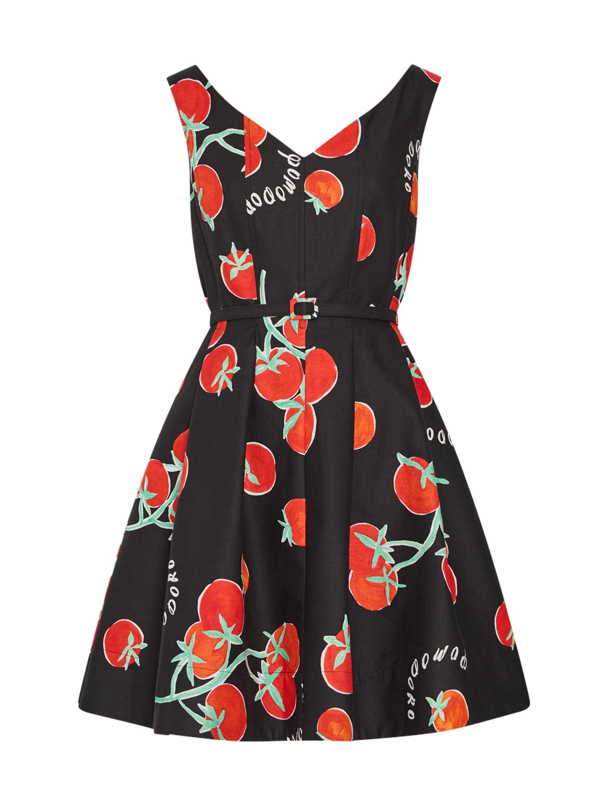 Milly Women's Peggy Off-The-Shoulder Tomato Print Minidress - Black Red