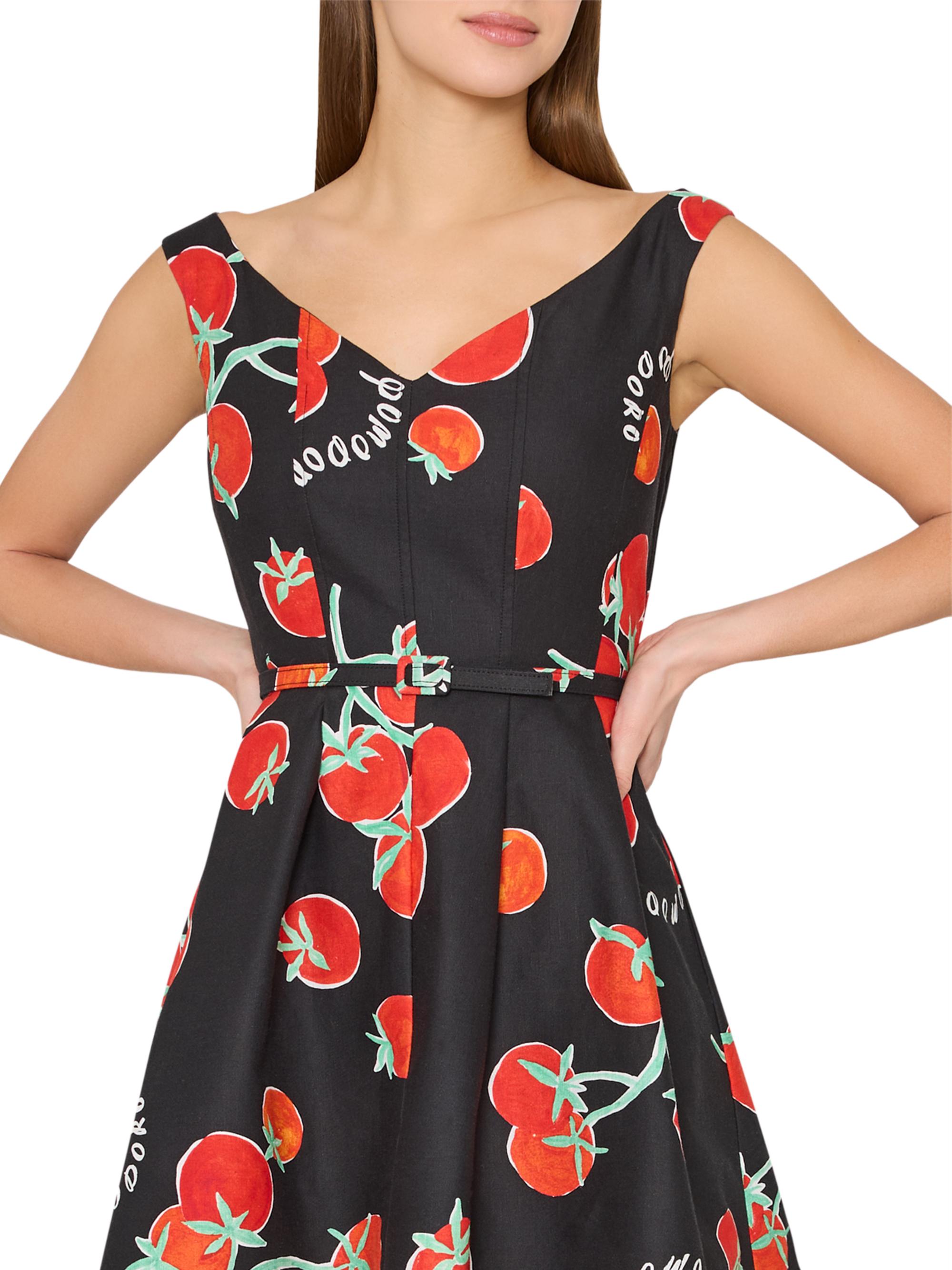 Milly Women's Peggy Off-The-Shoulder Tomato Print Minidress - Black Red | Thumbnail 5