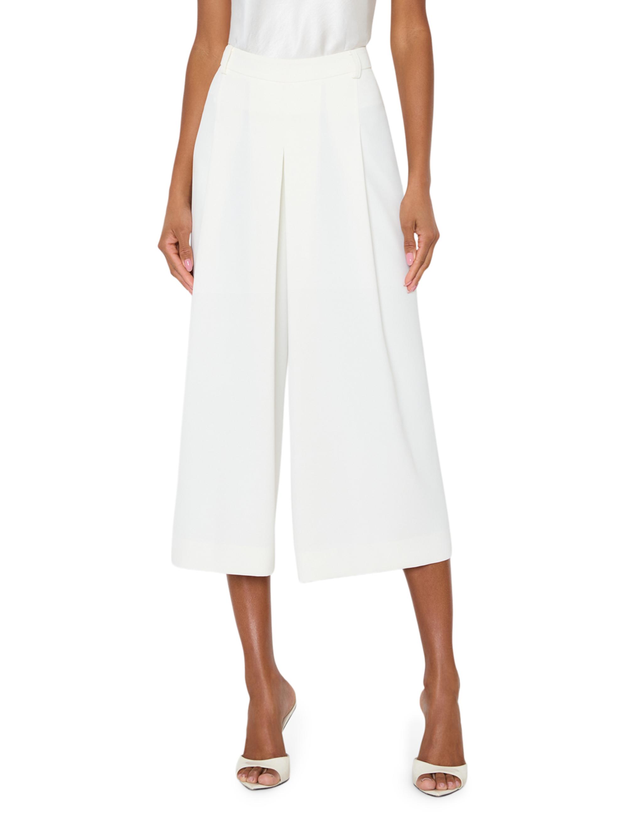 Milly Women's Layla Pleated Culottes - White | Thumbnail 4