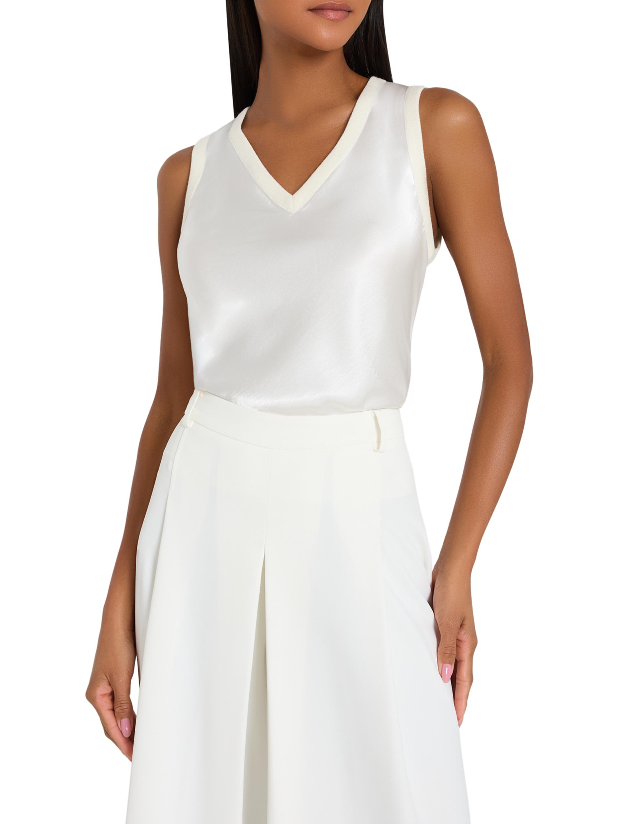 Milly Women's Layla Pleated Culottes - White | Thumbnail 5