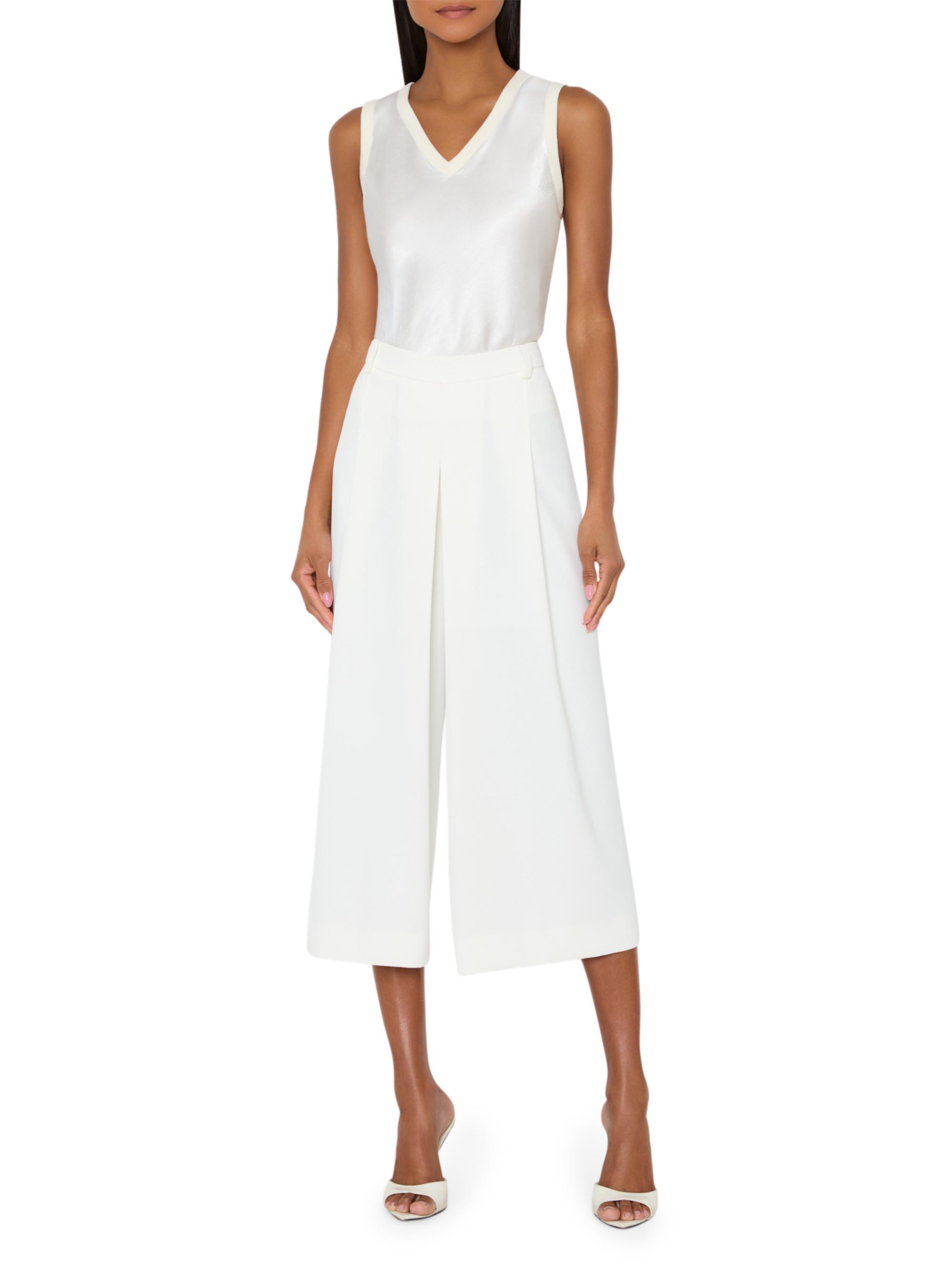 Milly Women's Layla Pleated Culottes - White | Thumbnail 2