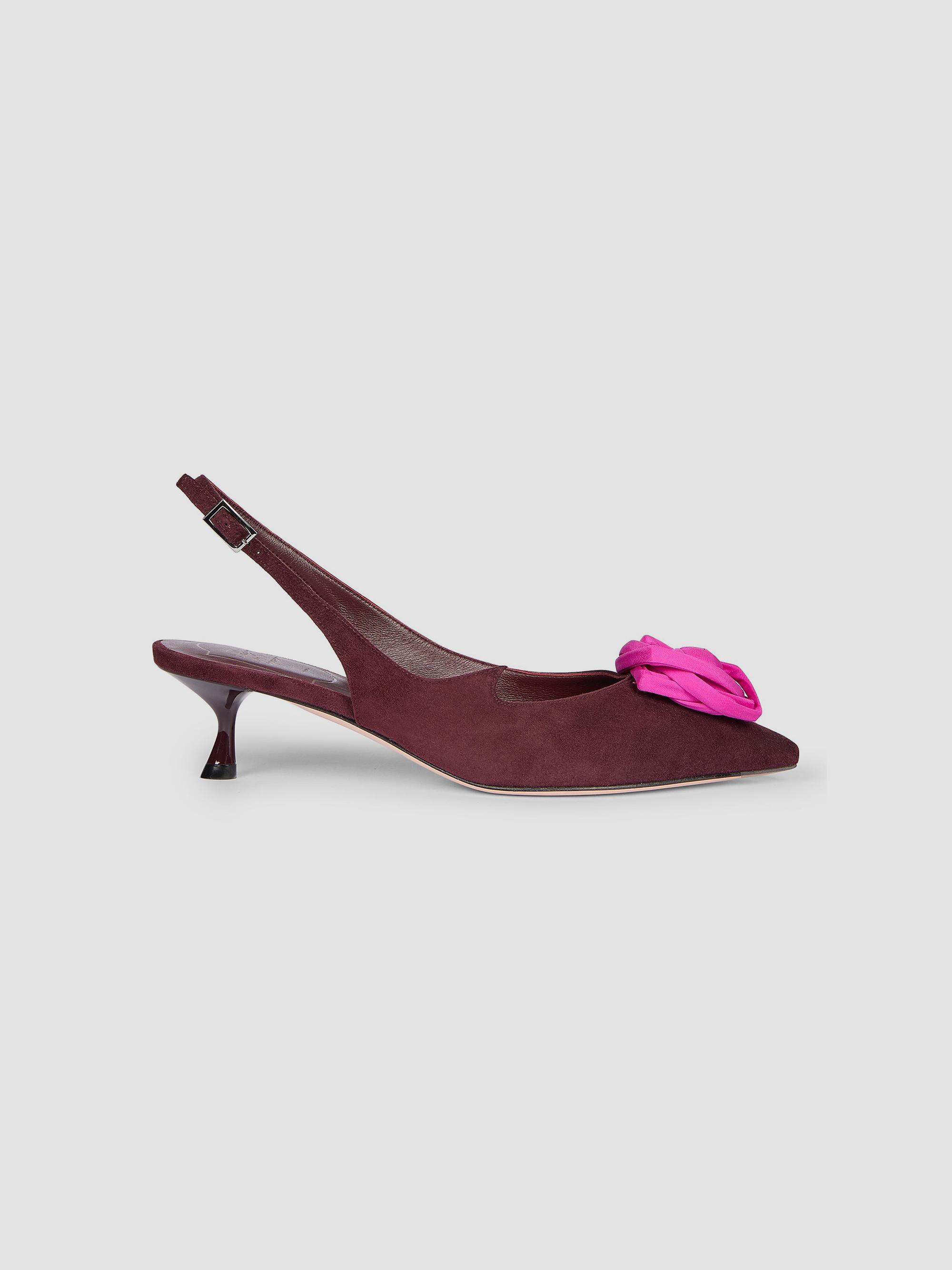 Women's I Love Vivier 45MM Rose Suede Slingback Pumps - Kraft Chia Fuxia - Size 8.5