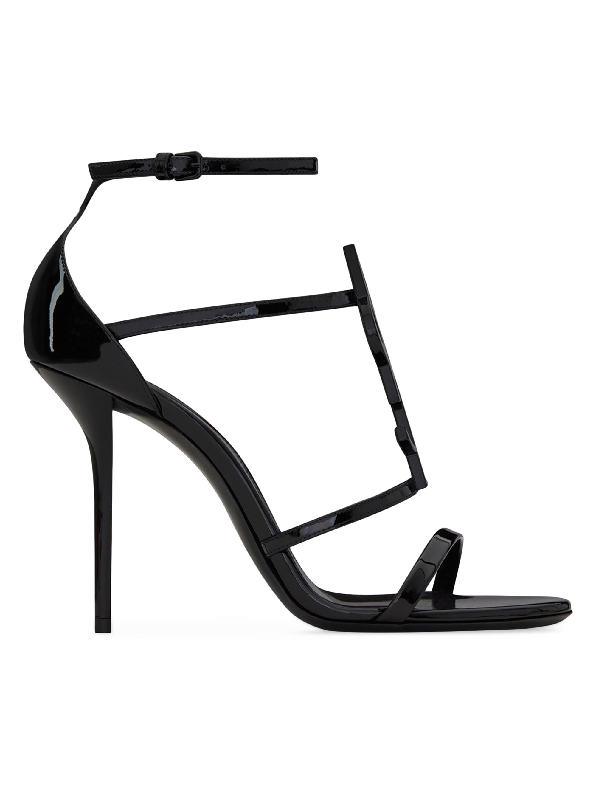 Saint Laurent Women's Cassandra Sandals in Patent Leather - Black
